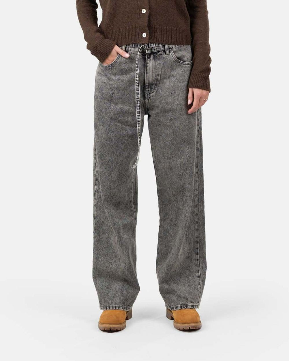 Extra Baggy Denim Jeans Washed Grey