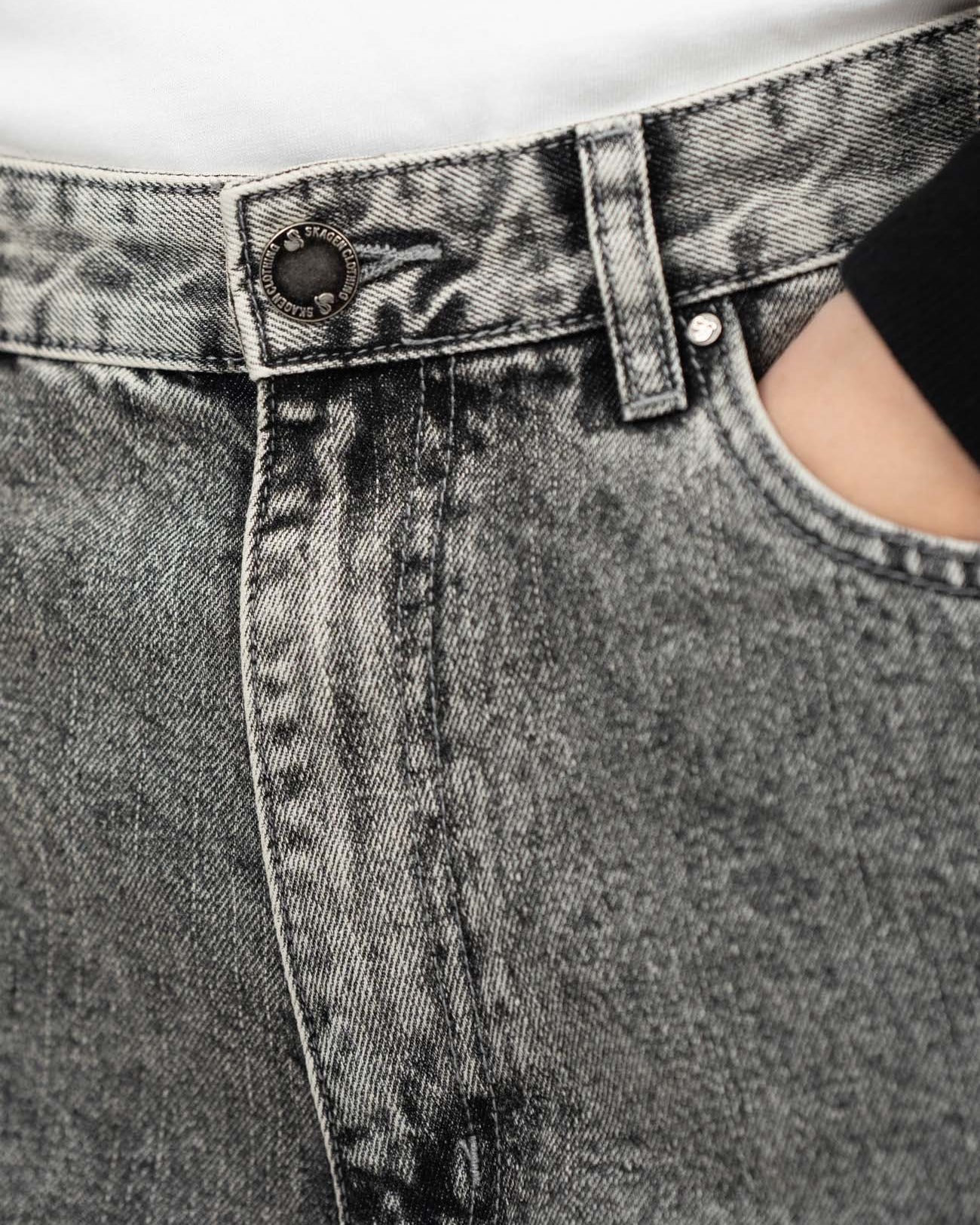 Extra Baggy Denim Jeans Washed Grey