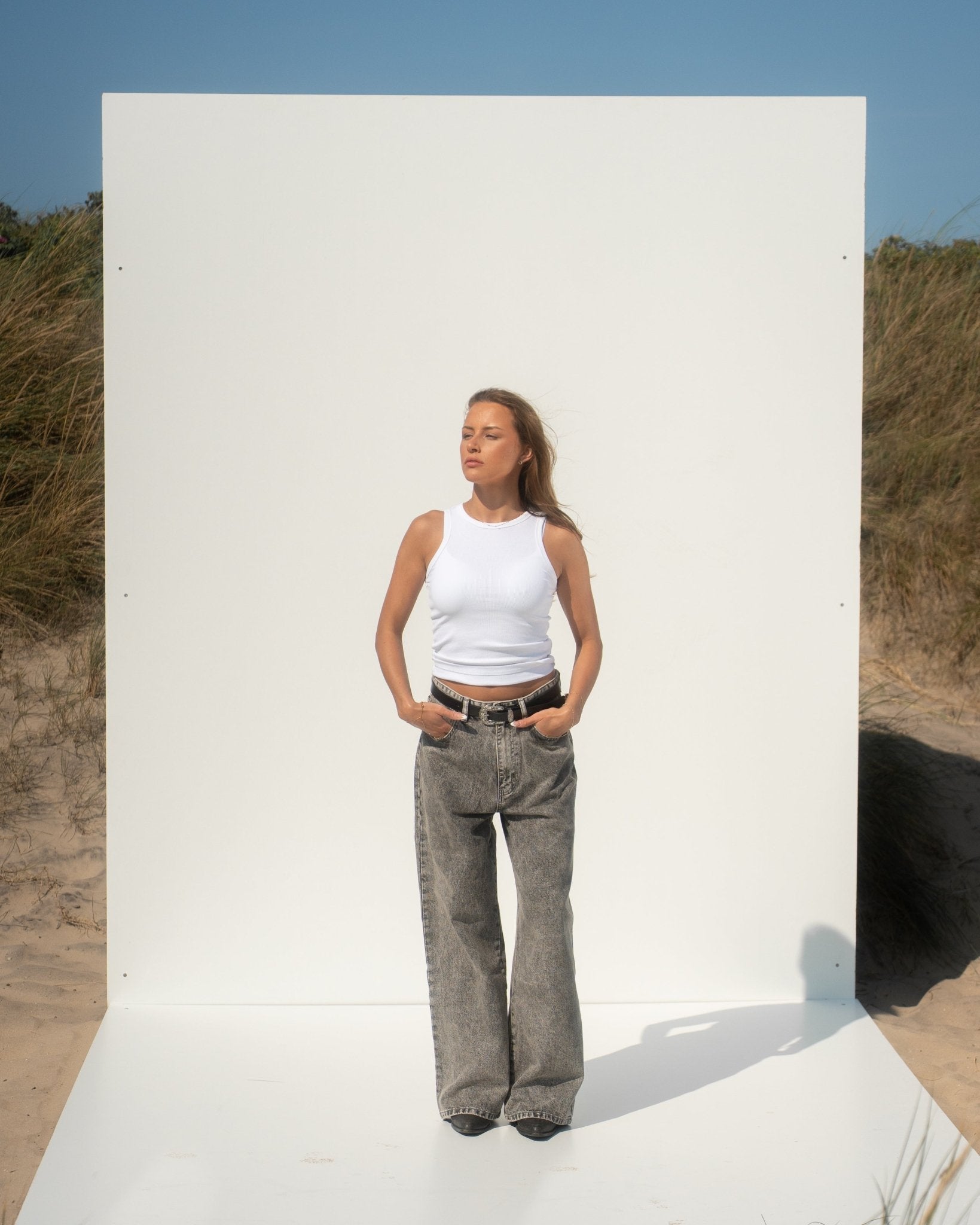 Extra Baggy Denim Jeans Washed Grey