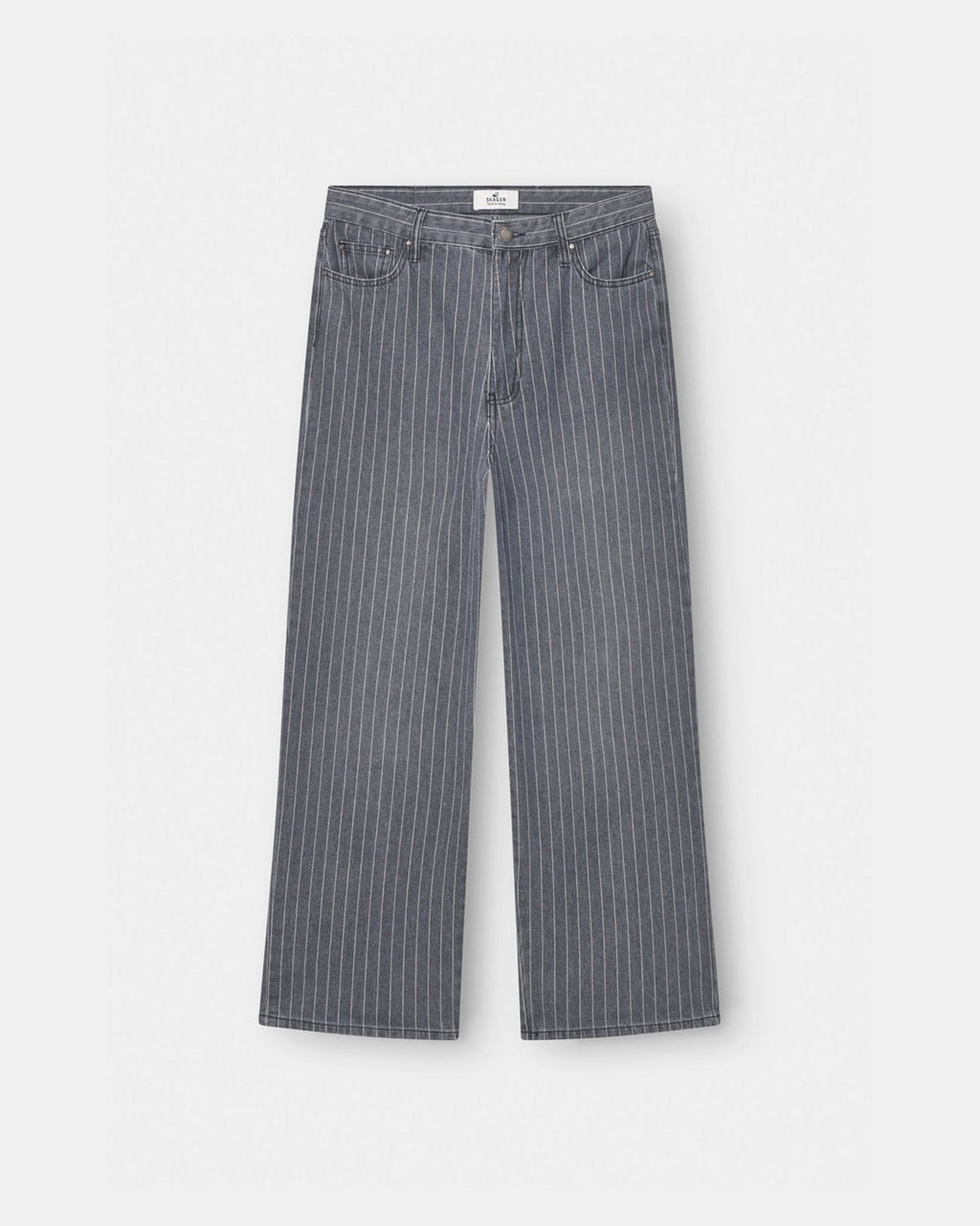Extra Baggy Denim Jeans Washed Pinstripe
