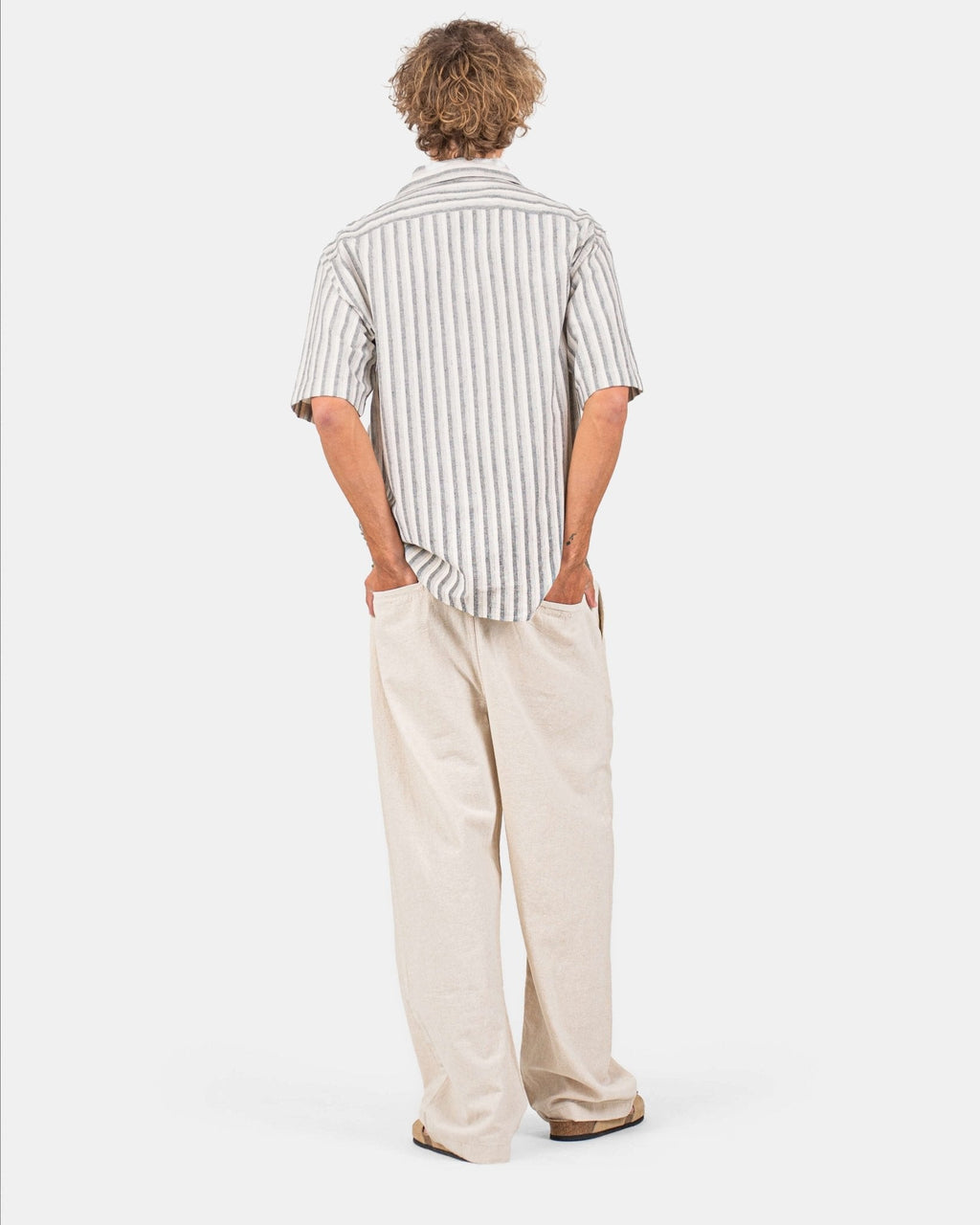 Baggy Hørbukser Beige