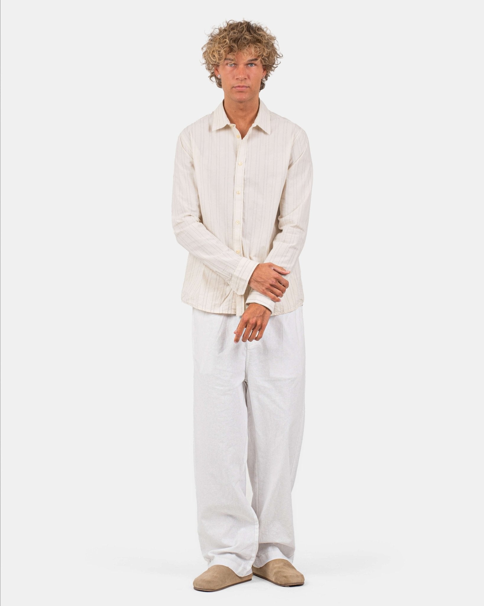 Baggy Hørbukser Hvid