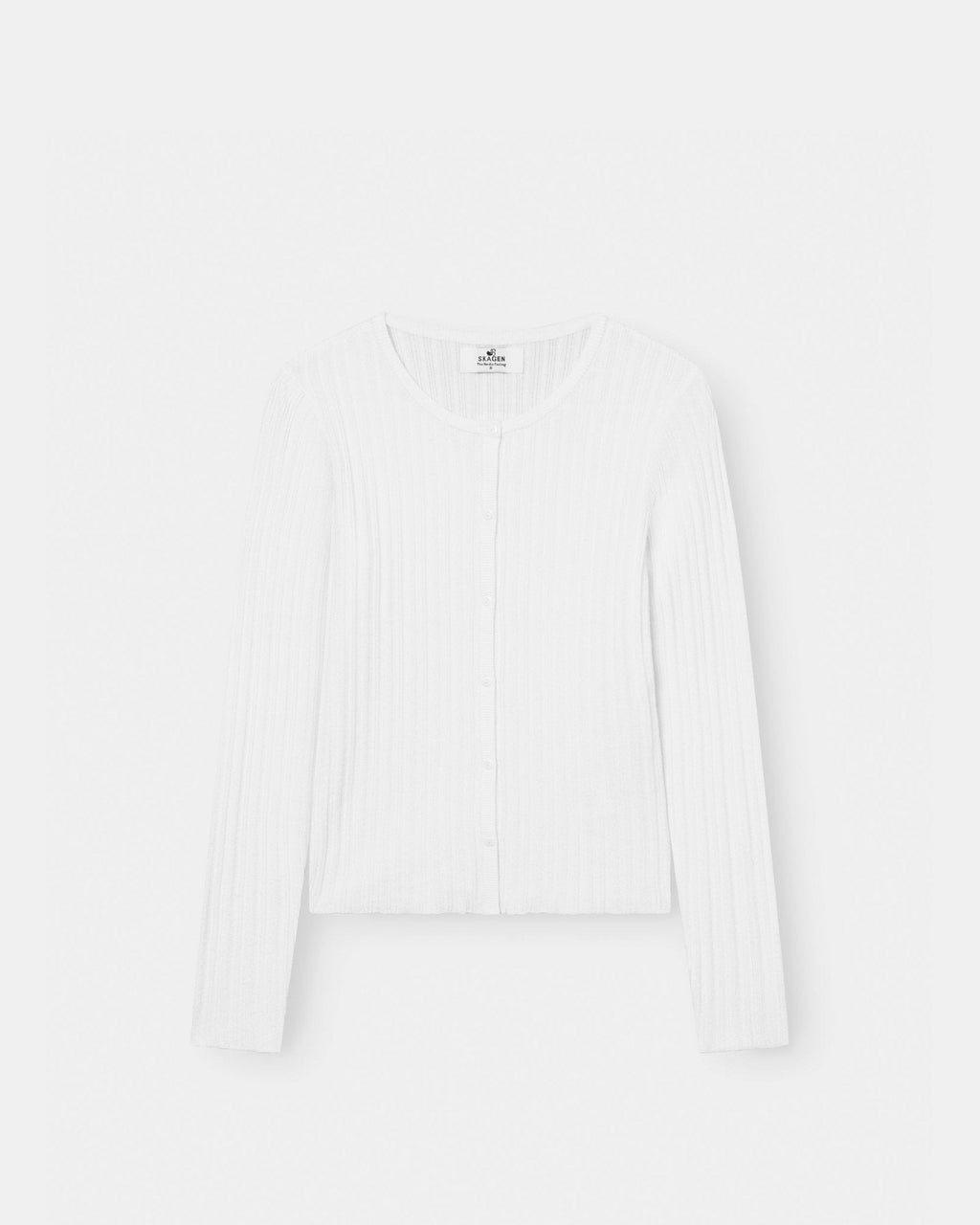 Buttoned Langærmet Top Hvid