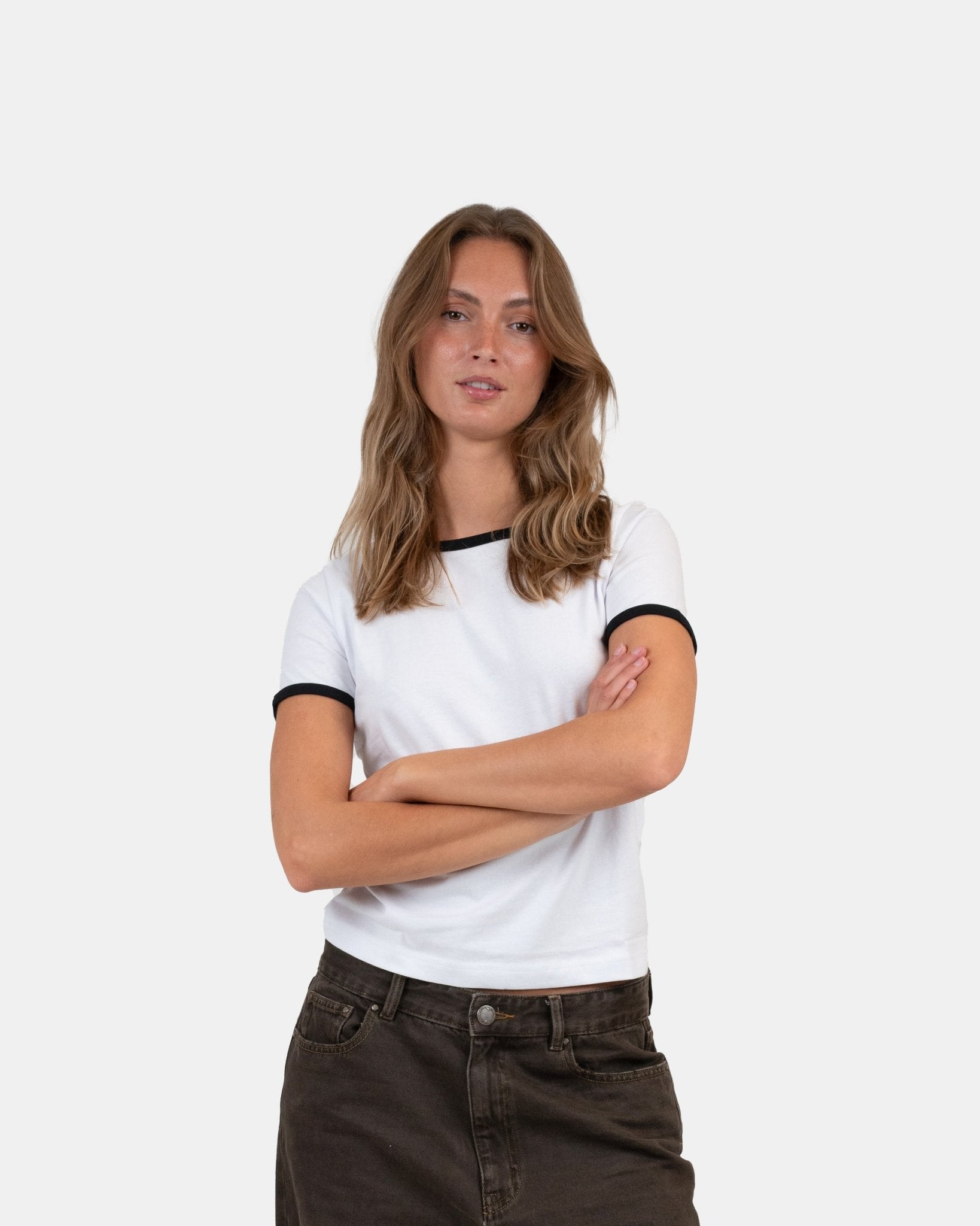 Contrast Baby Tee Hvid
