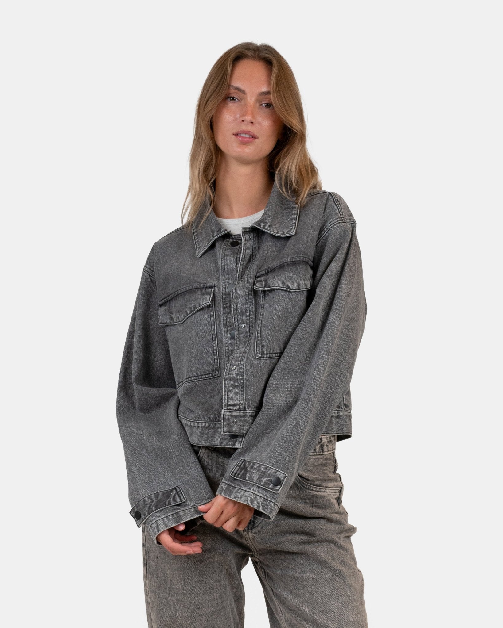 Denim Jacket washed Grey