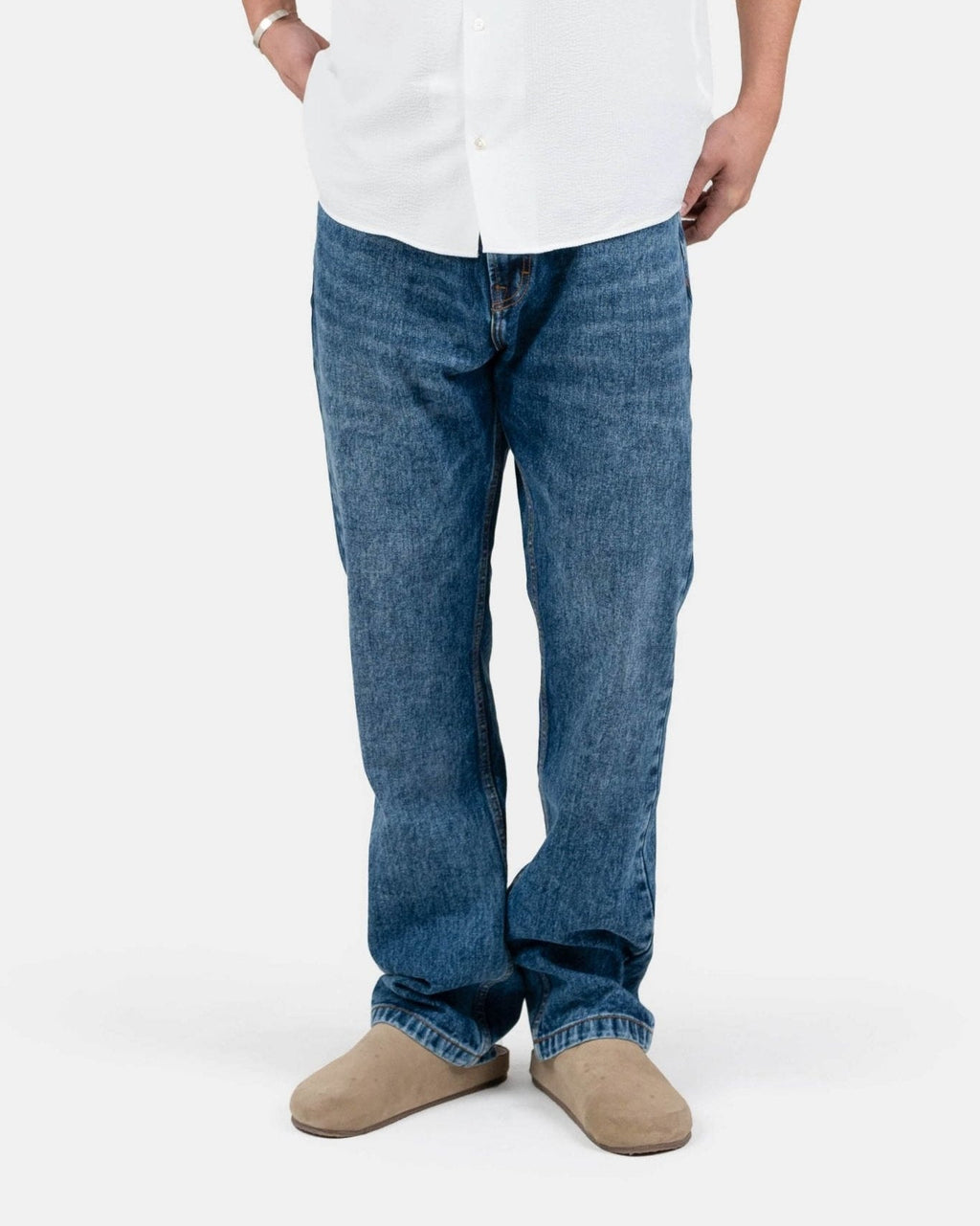 Regular Denim Jeans Mid Blue