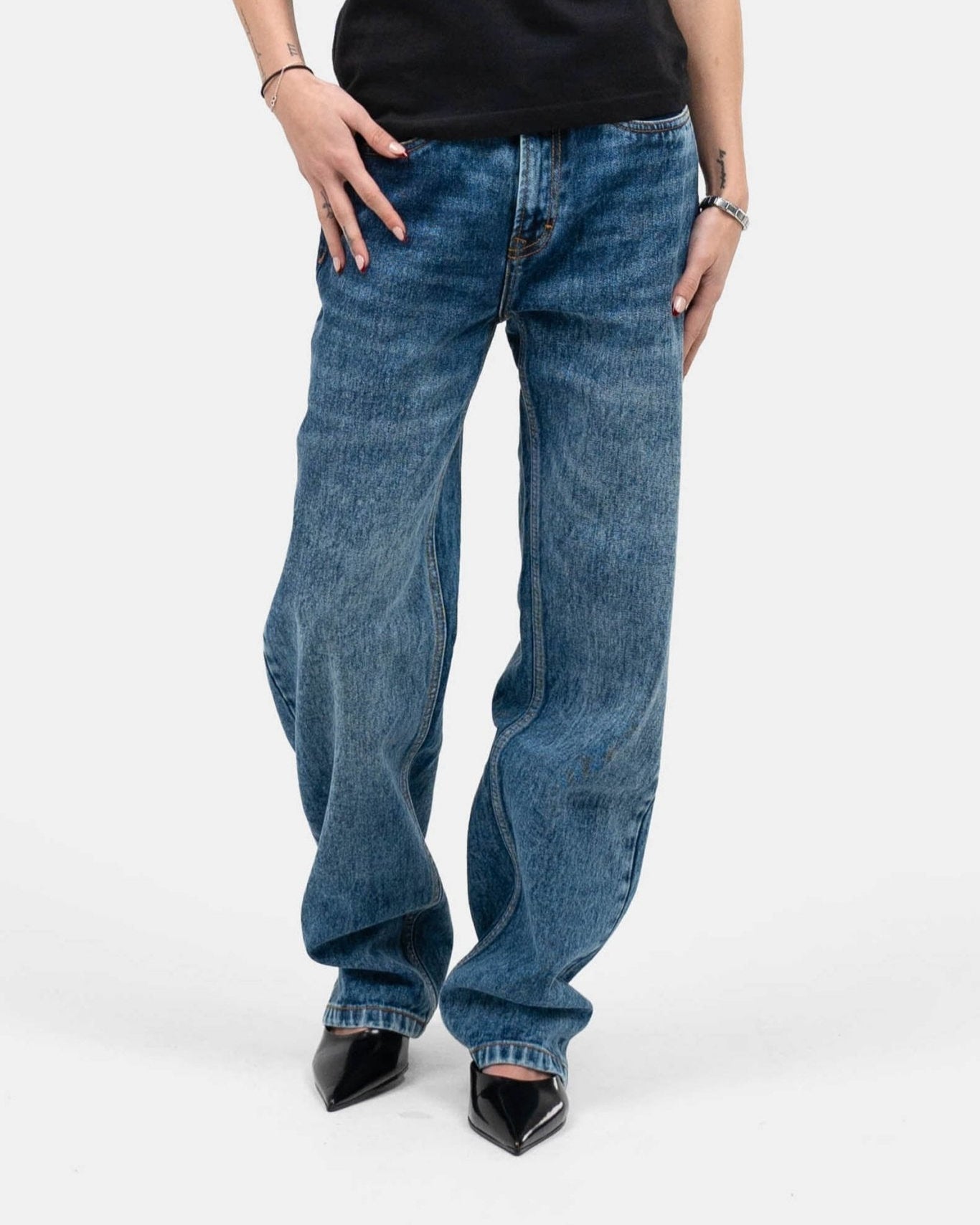 Regular Denim Jeans Mid Blue