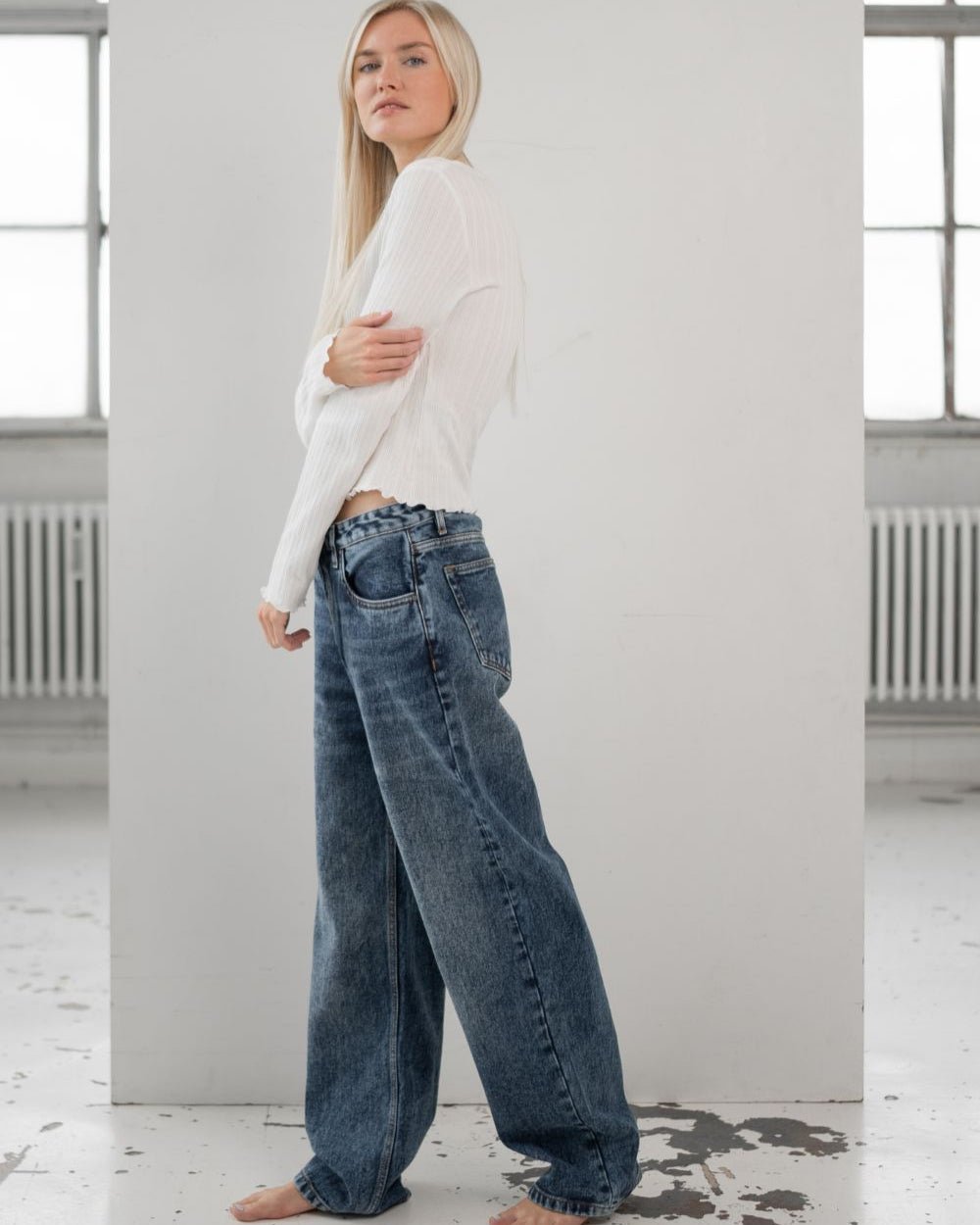 Regular Denim Jeans Mid Blue