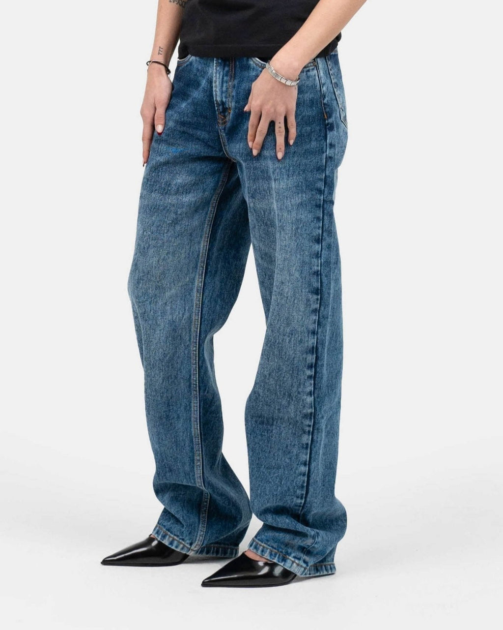 Regular Denim Jeans Mid Blue