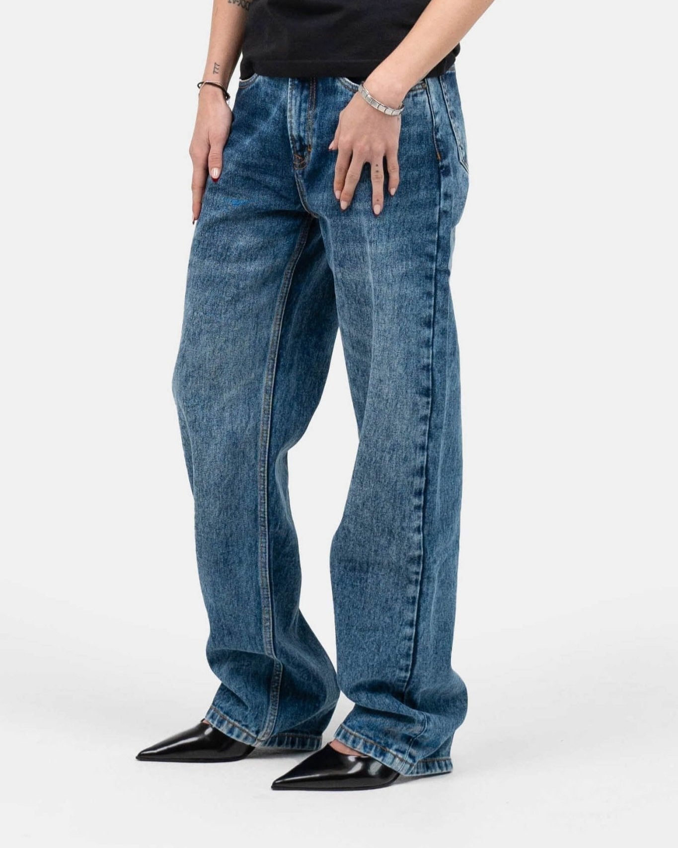 Regular Denim Jeans Mid Blue
