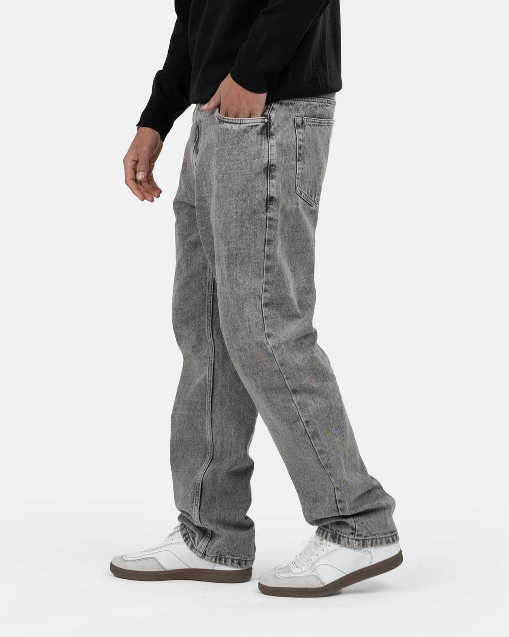 Regular Denim Jeans Washed Grey