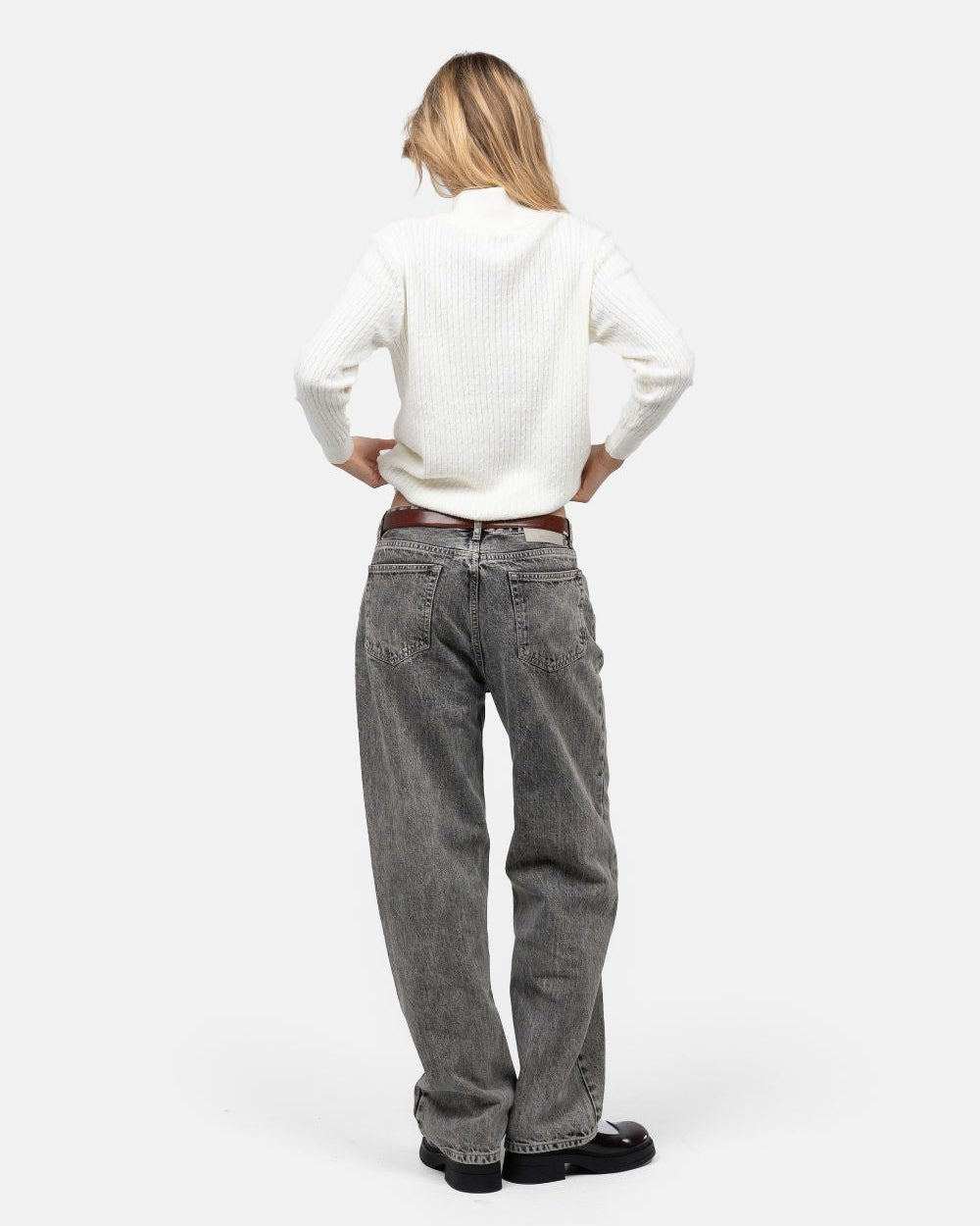 Regular Denim Jeans Washed Grey