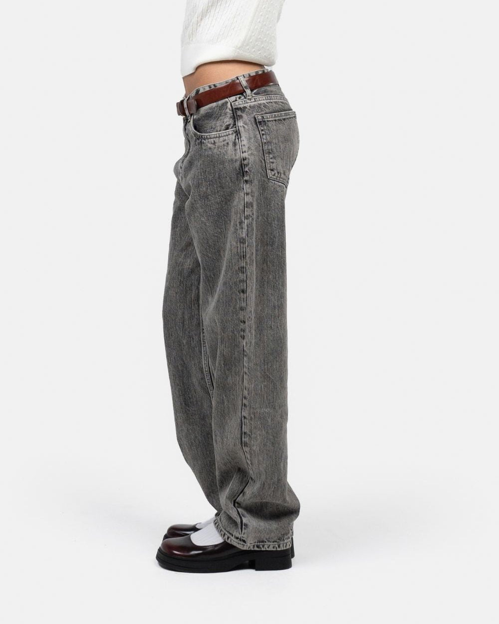 Regular Denim Jeans Washed Grey