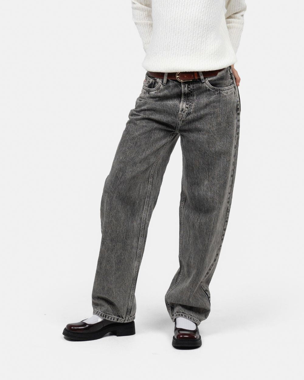 Regular Denim Jeans Washed Grey