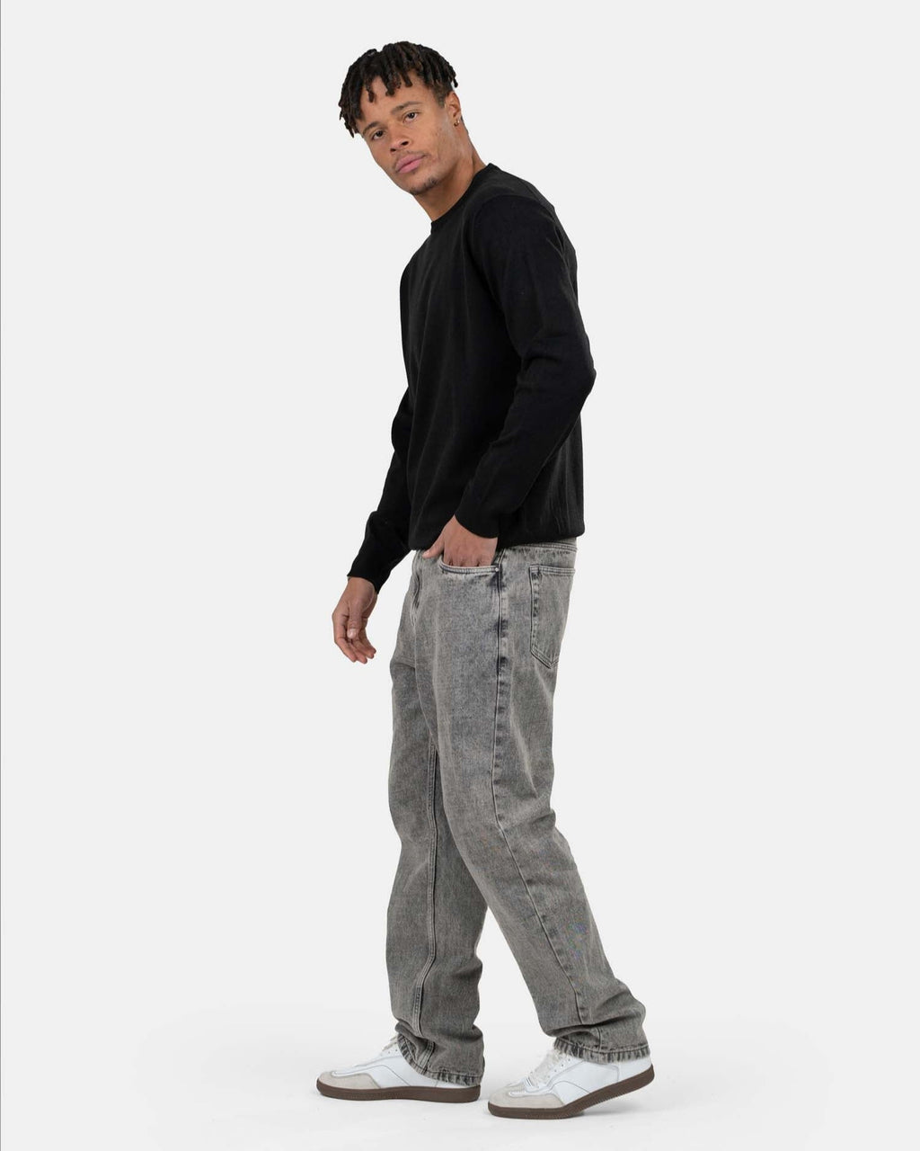Regular Denim Jeans Washed Grey