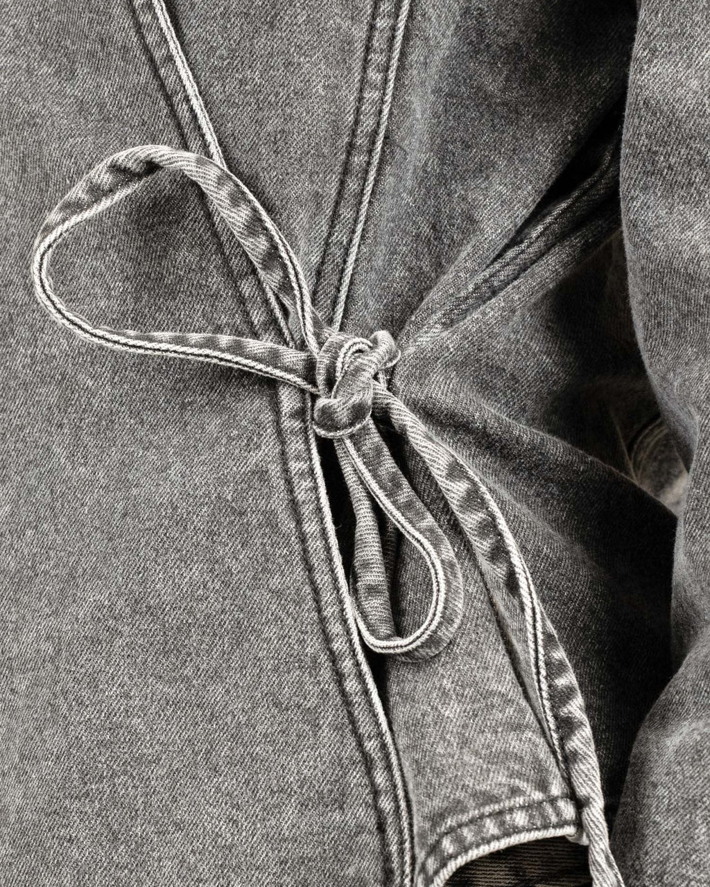 Denim Tie Shirt Washed Grey