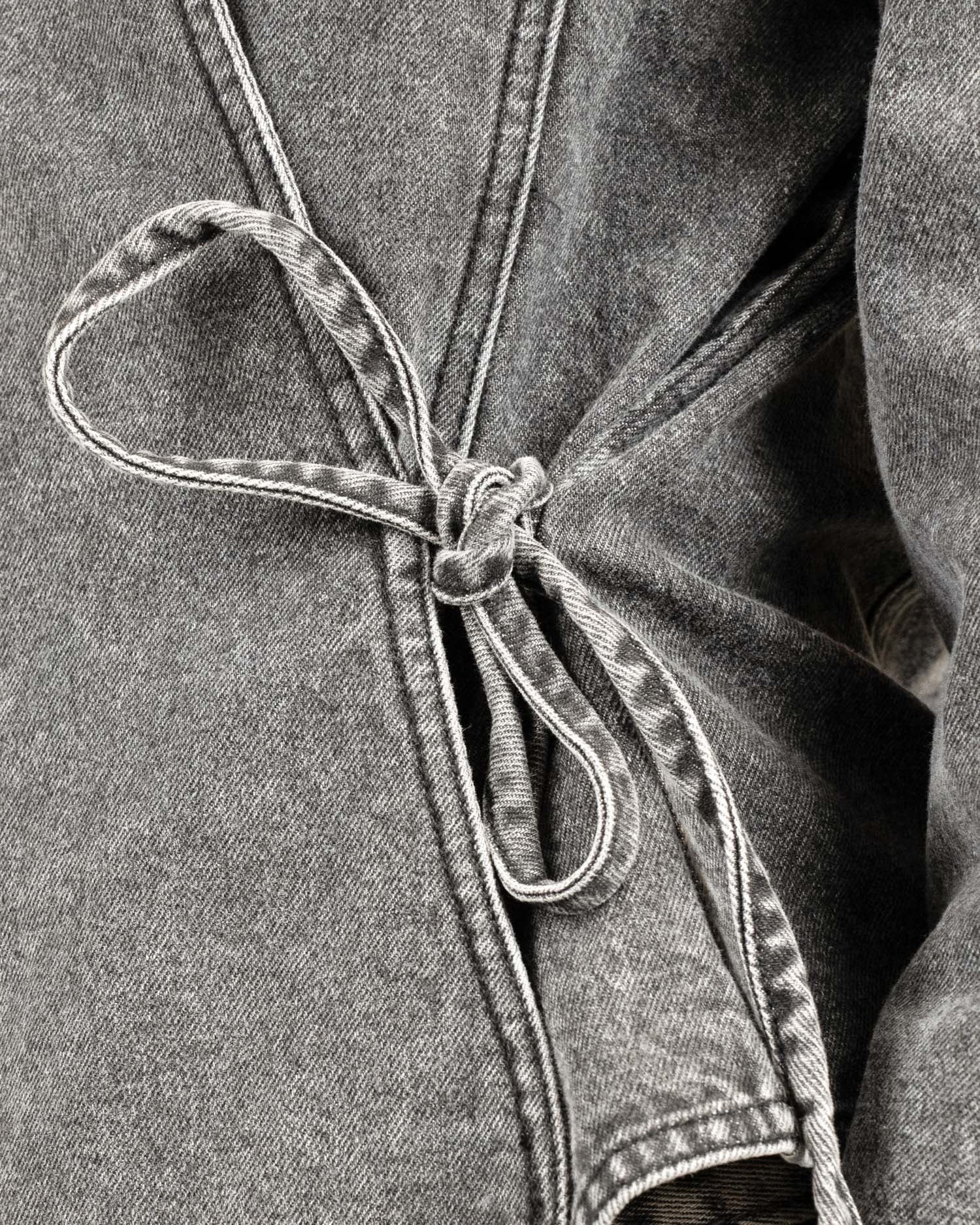 Denim Tie Shirt Washed Grey