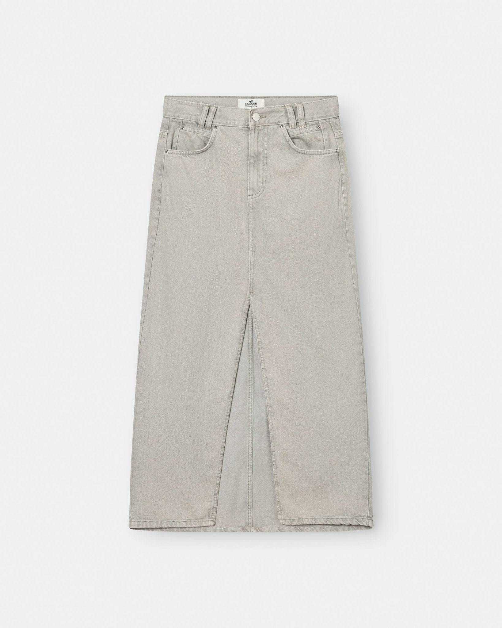 Front Slit Skirt Light Grey