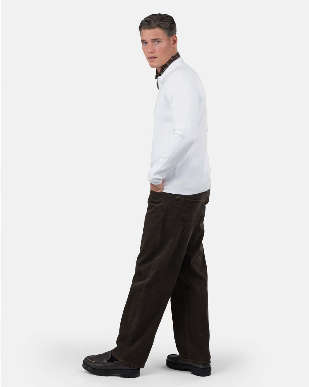 Half zip polo Hvid