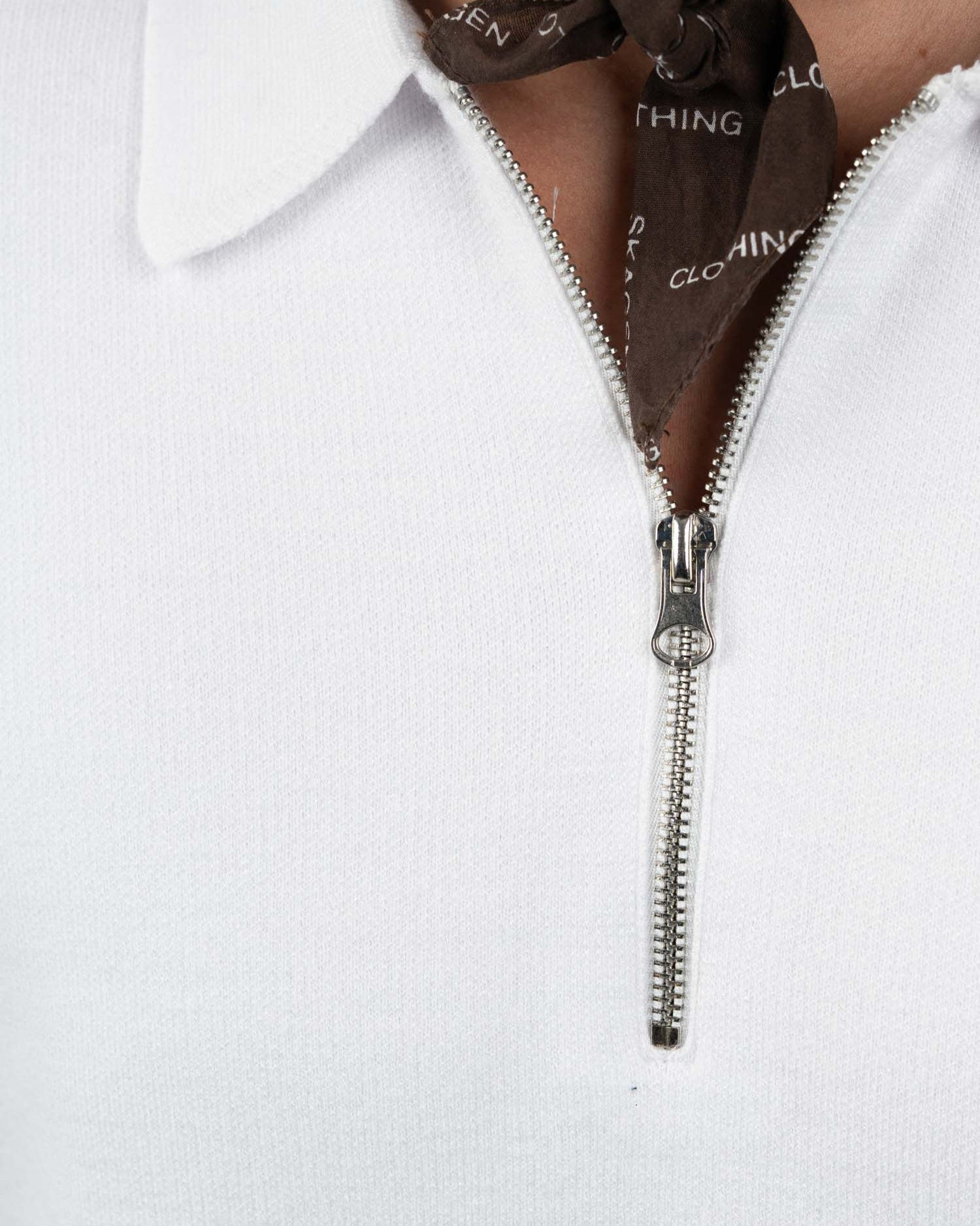 Half zip polo Hvid