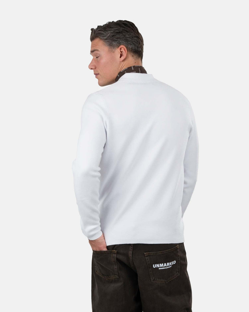 Half zip polo Hvid