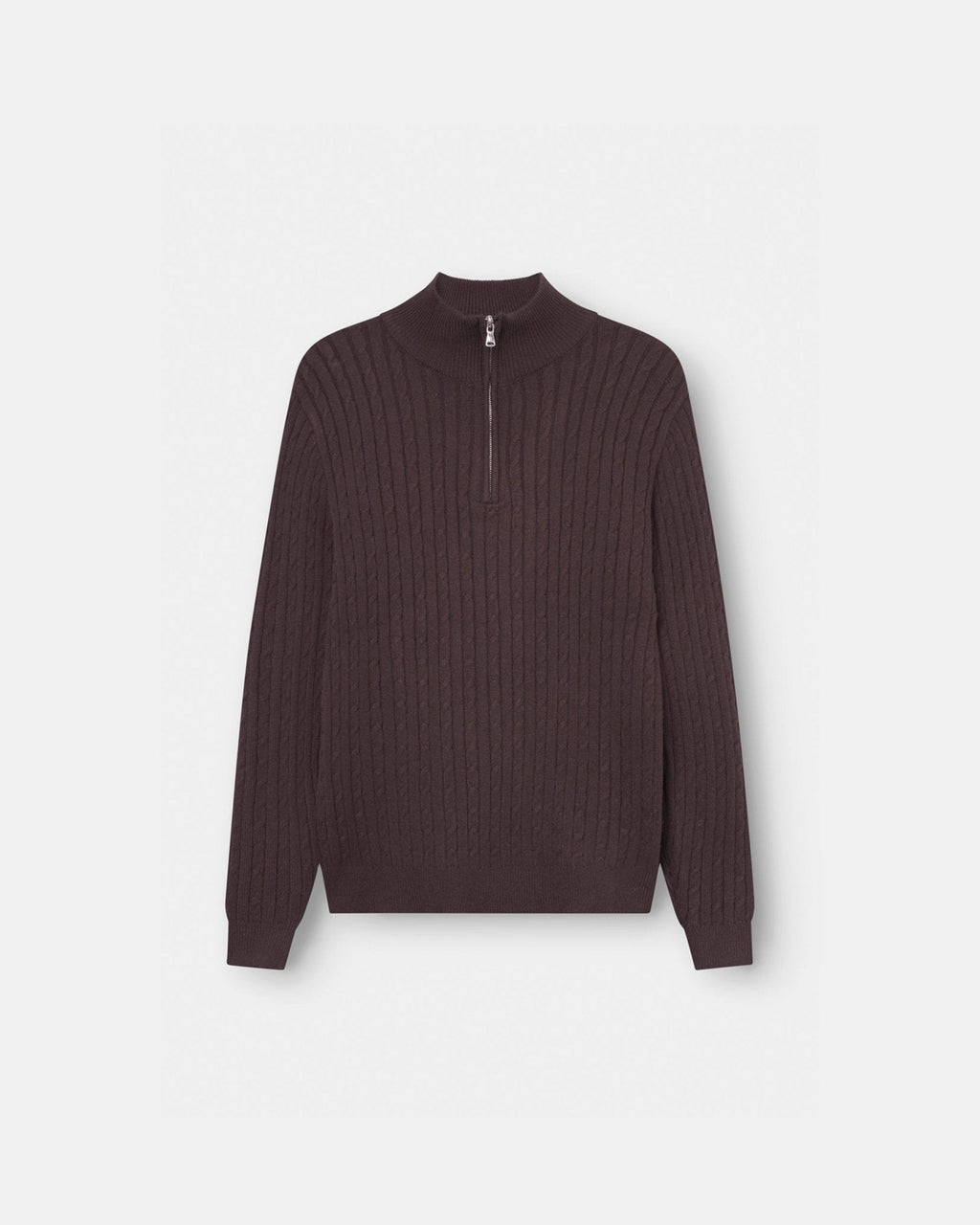 Half Zip Strik Brun
