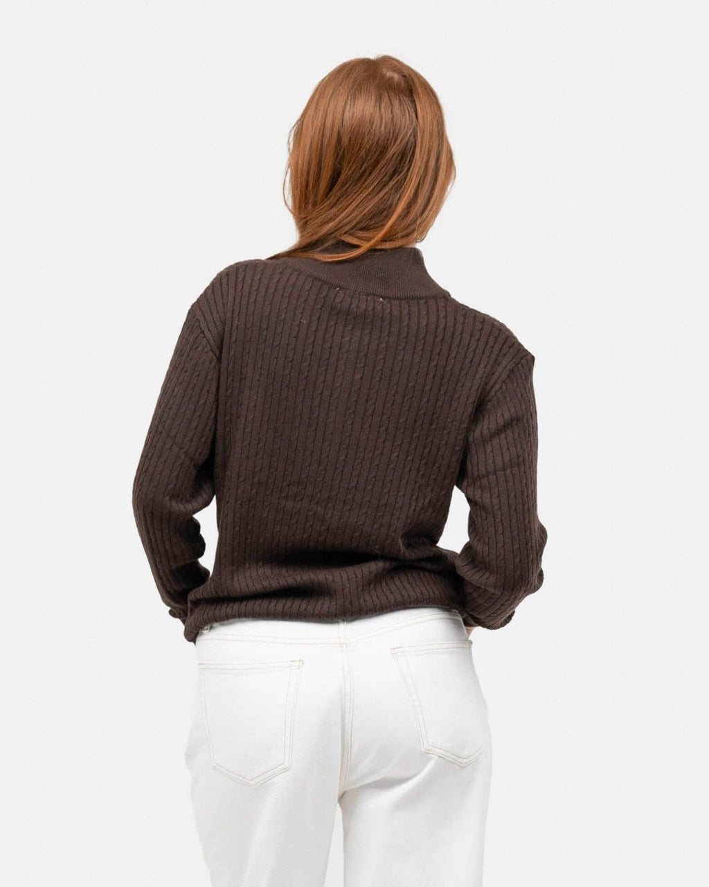 Half Zip Strik Brun