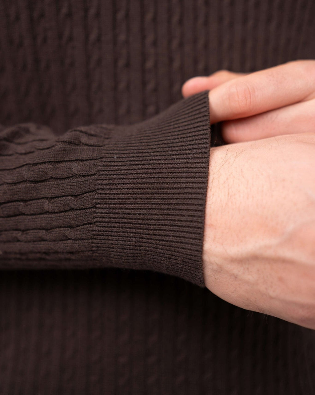 Half Zip Strik Brun