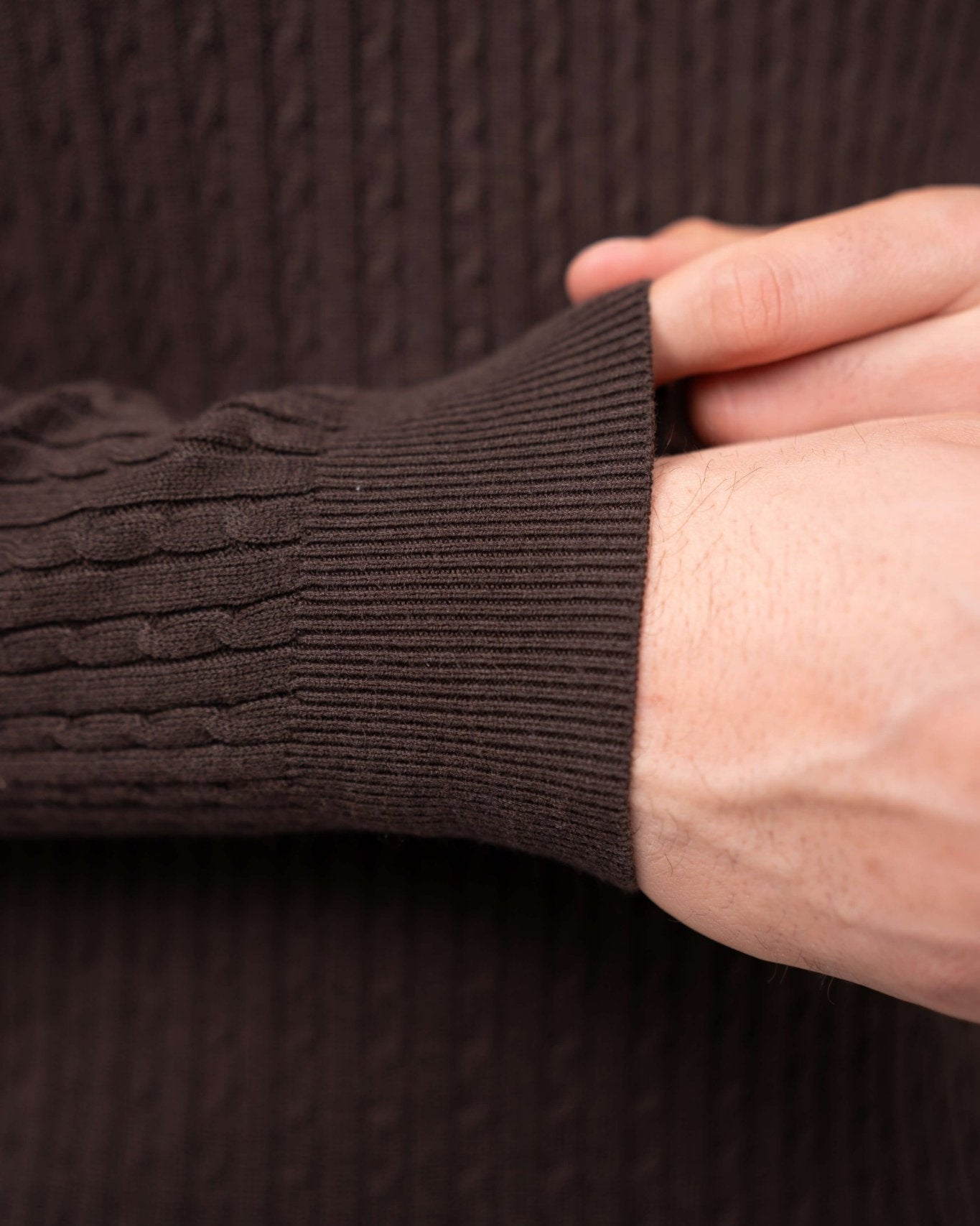 Half Zip Strik Brun