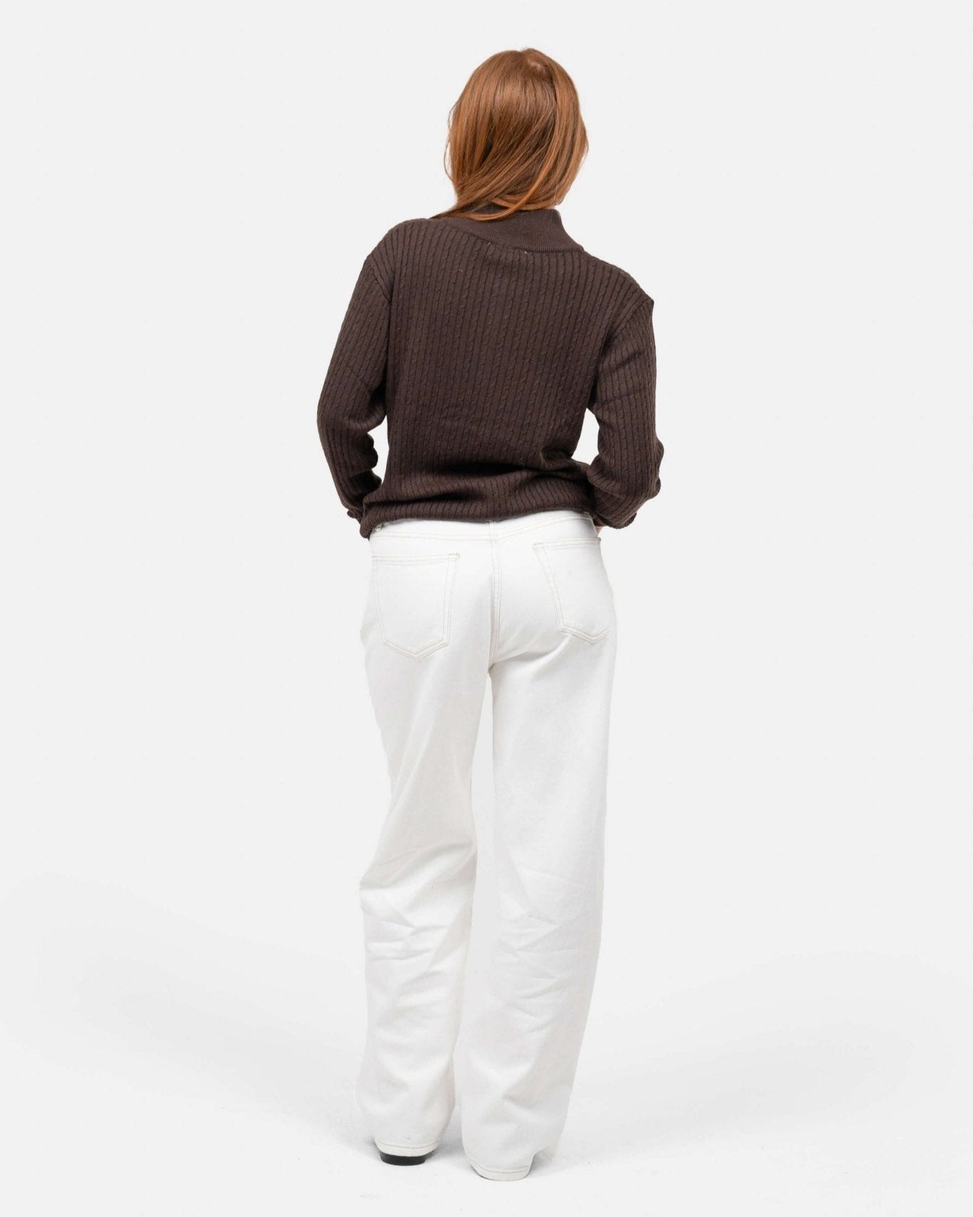 Half Zip Strik Brun