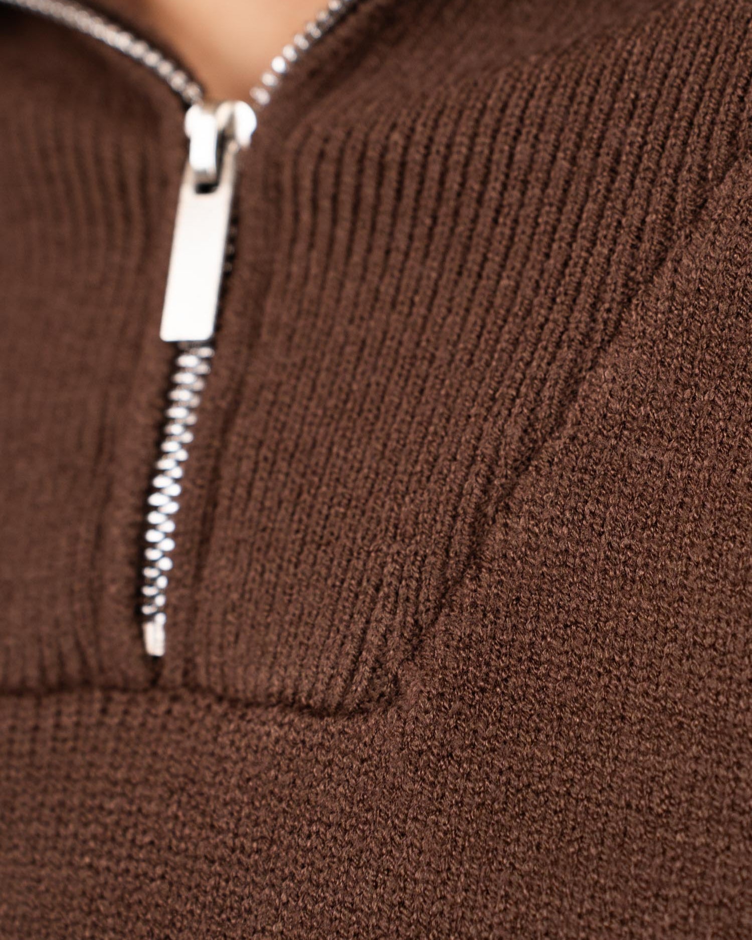 Half Zip Sweater Brun