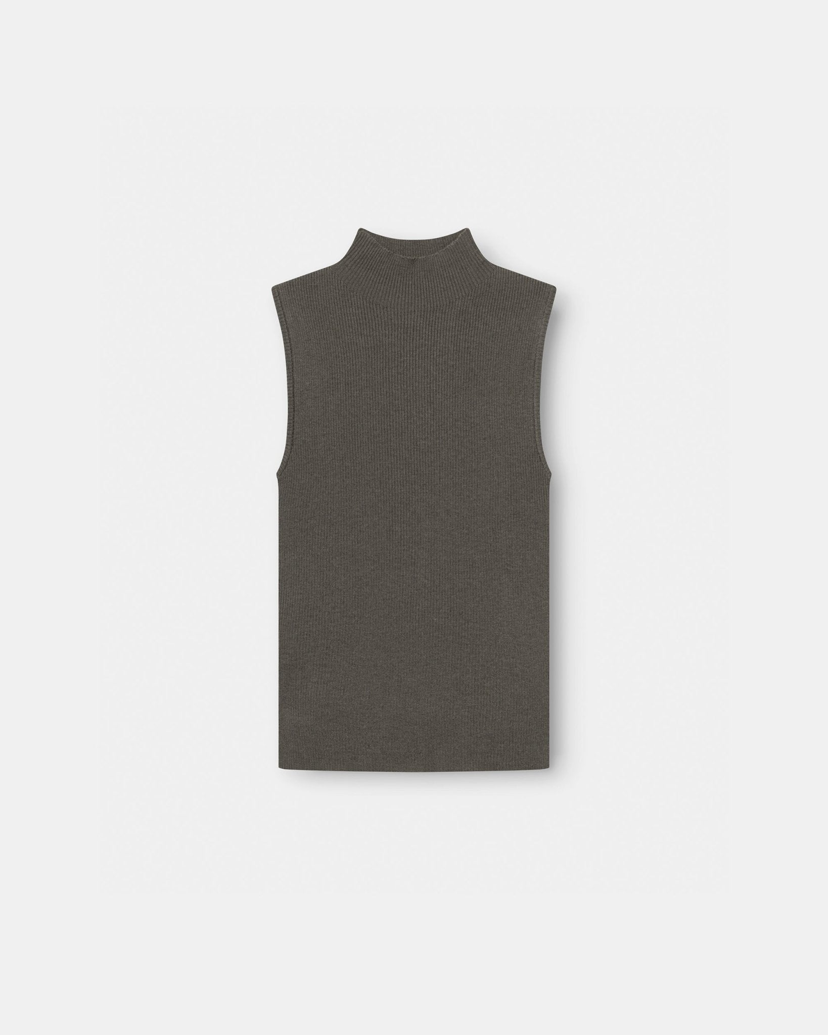 Highneck knitted Top Grå