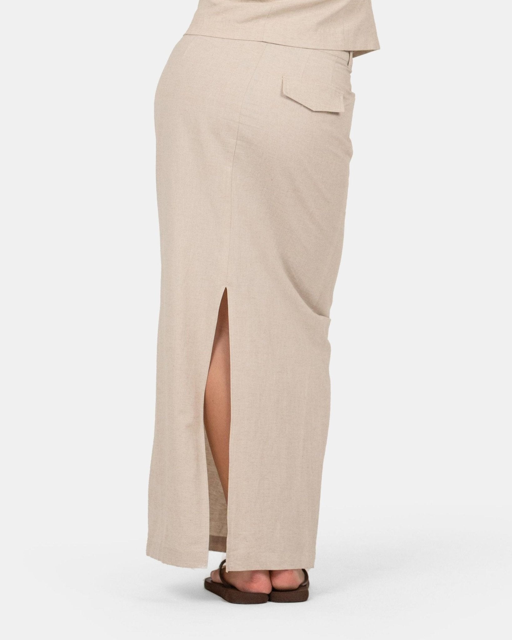 Hør Nederdel Beige