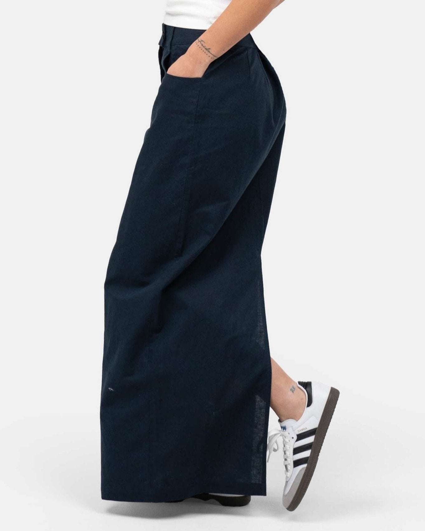 Hør Nederdel Navy
