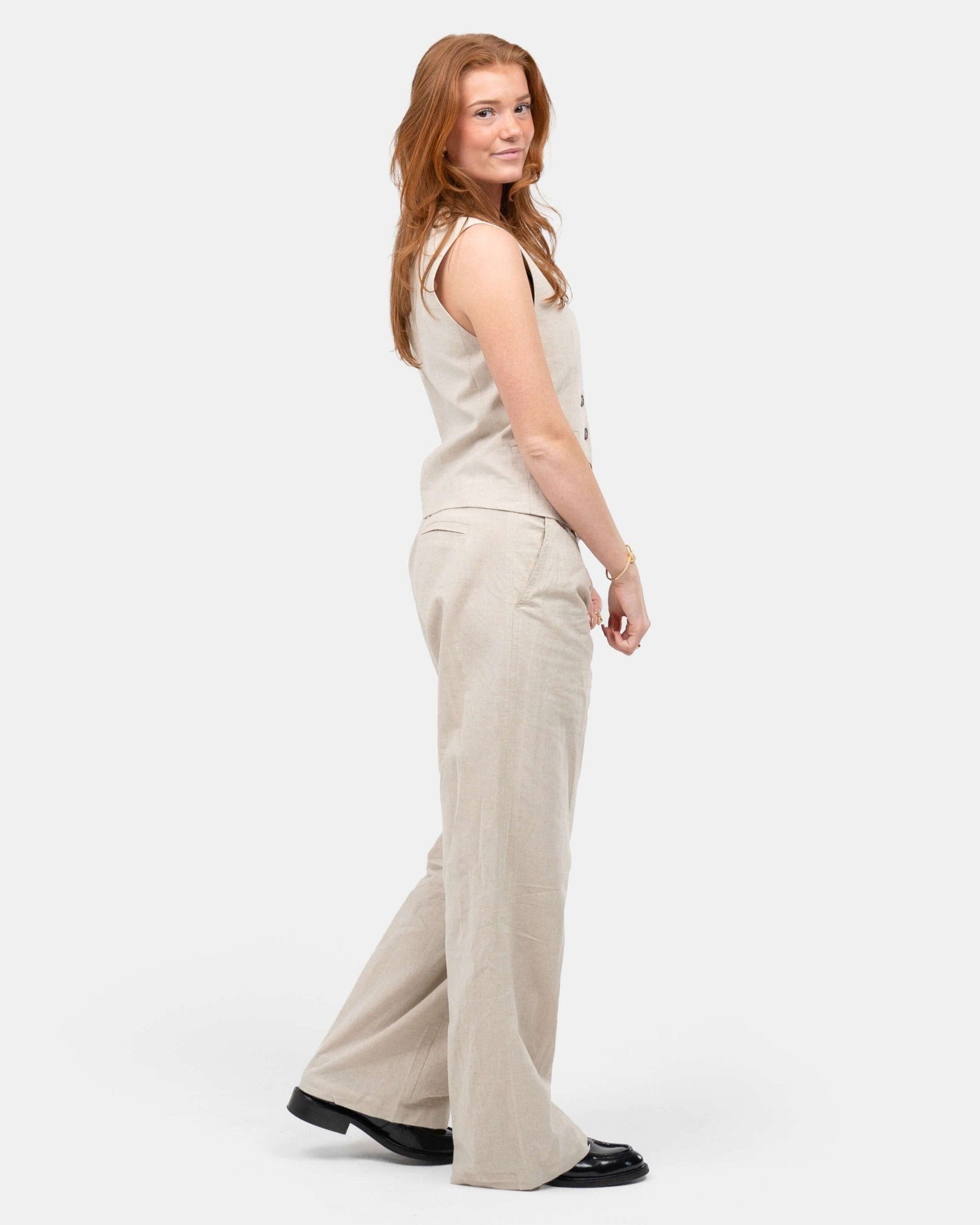 Hør Suitpants Beige