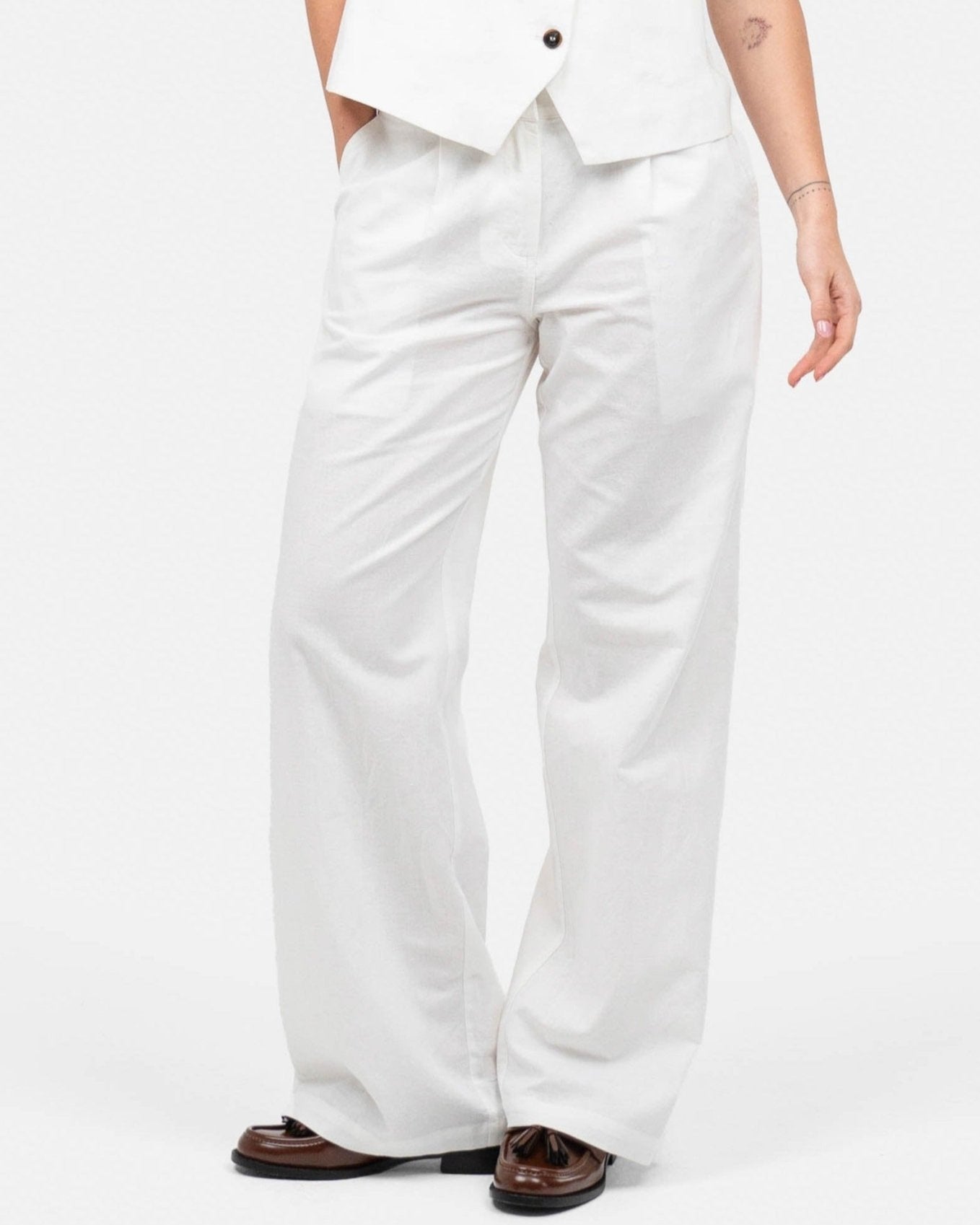 Hør Suitpants Hvid