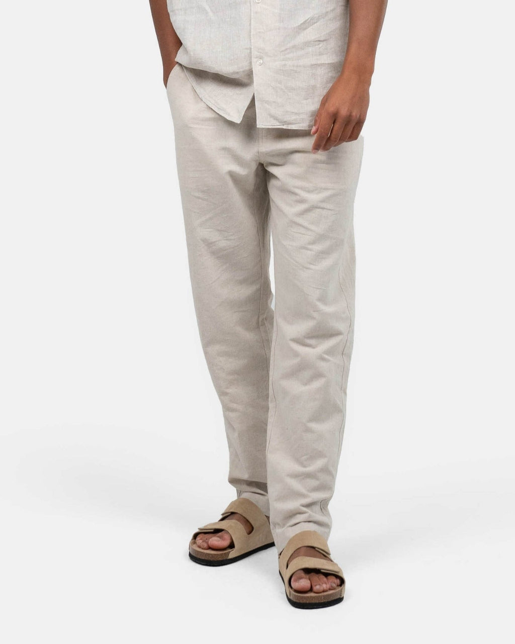 Regular Hørbukser Beige