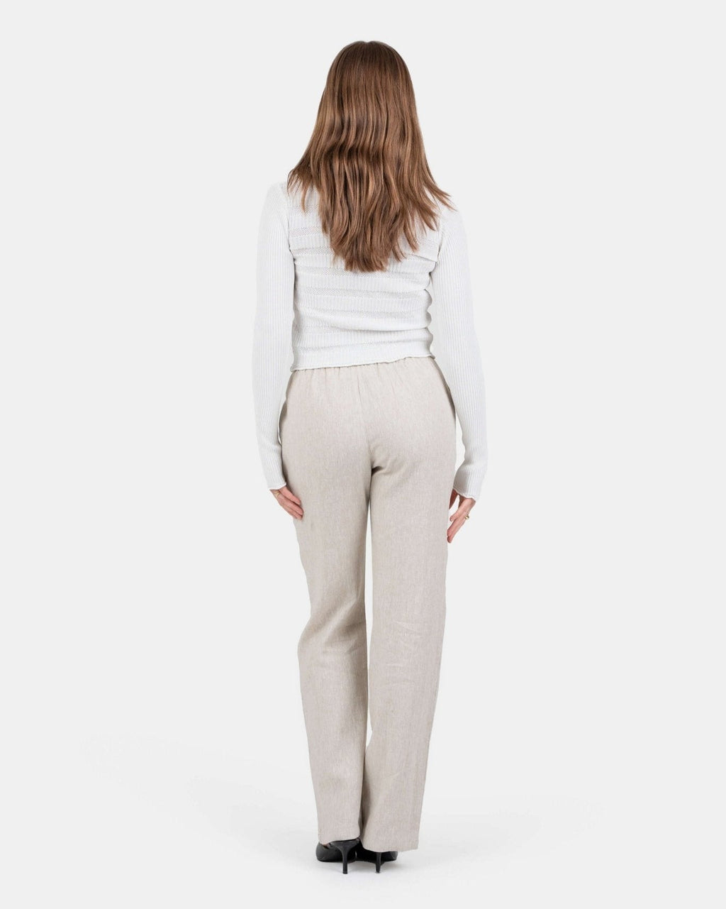 Hørbukser Højtaljede Beige
