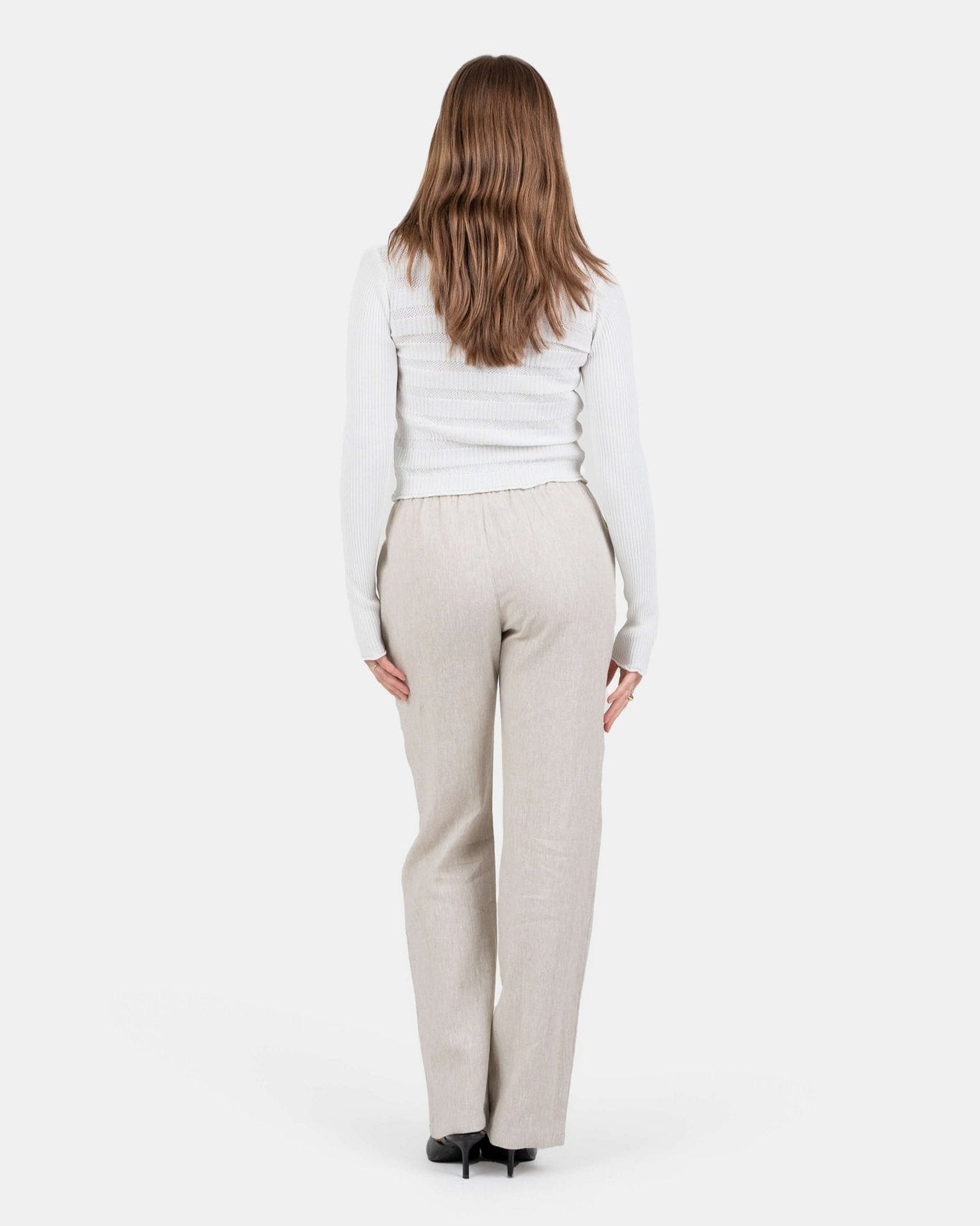 Hørbukser Højtaljede Beige