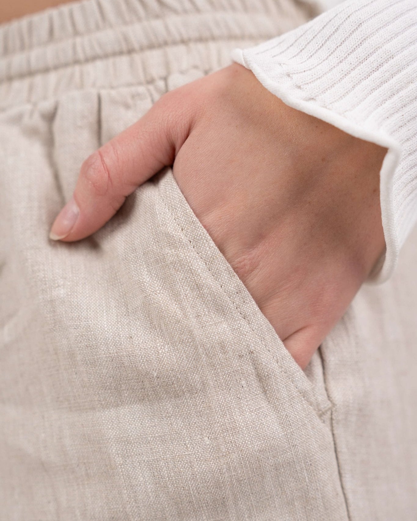 Hørbukser Højtaljede Beige