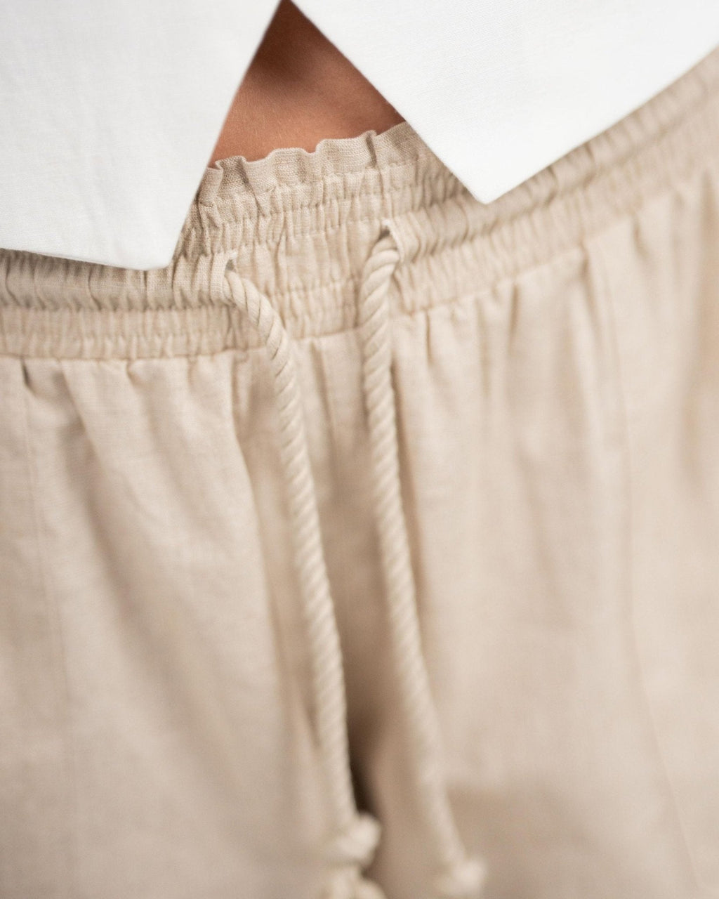 Hørbukser Lavtaljede Beige