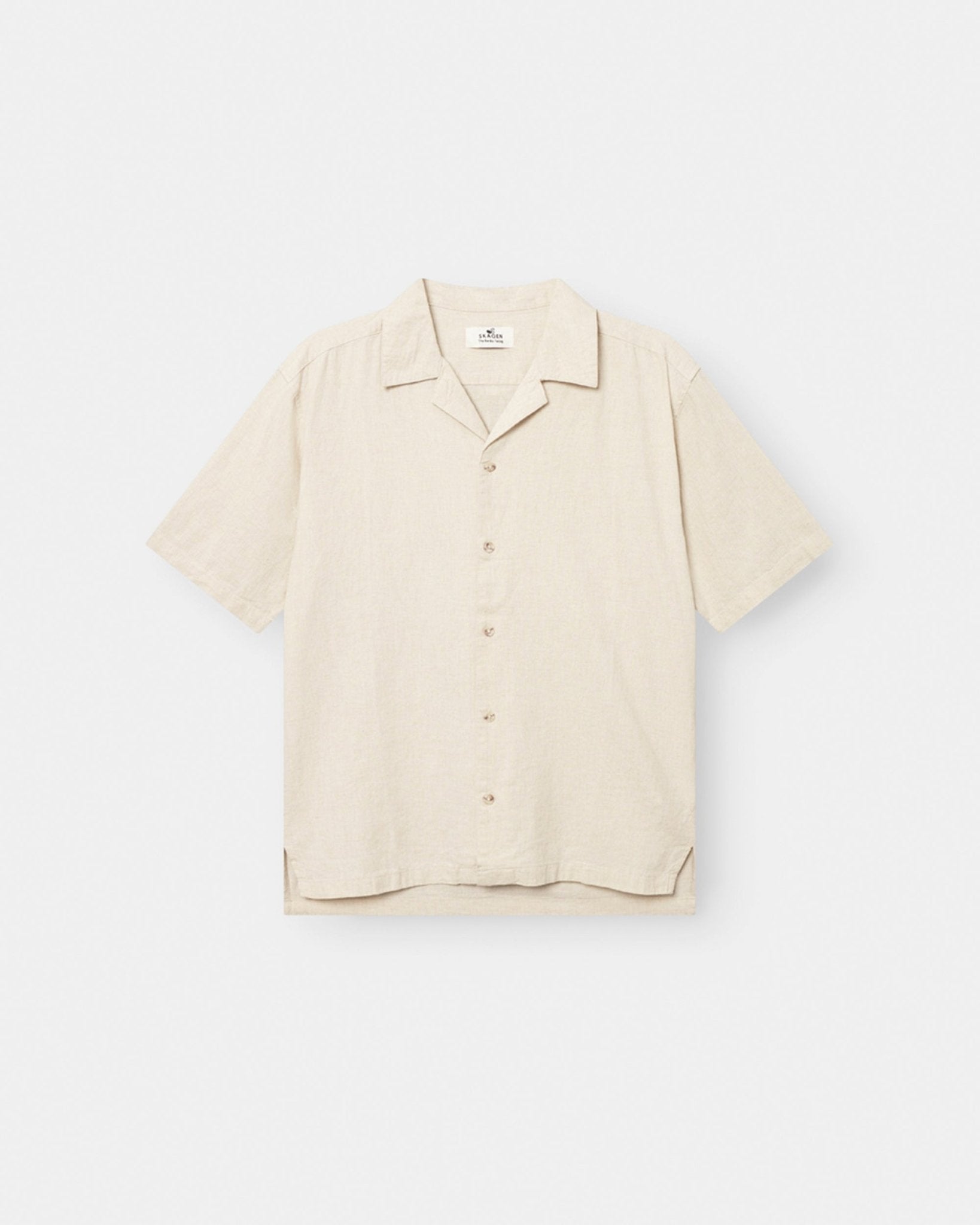 Kortærmet Hørskjorte Beige