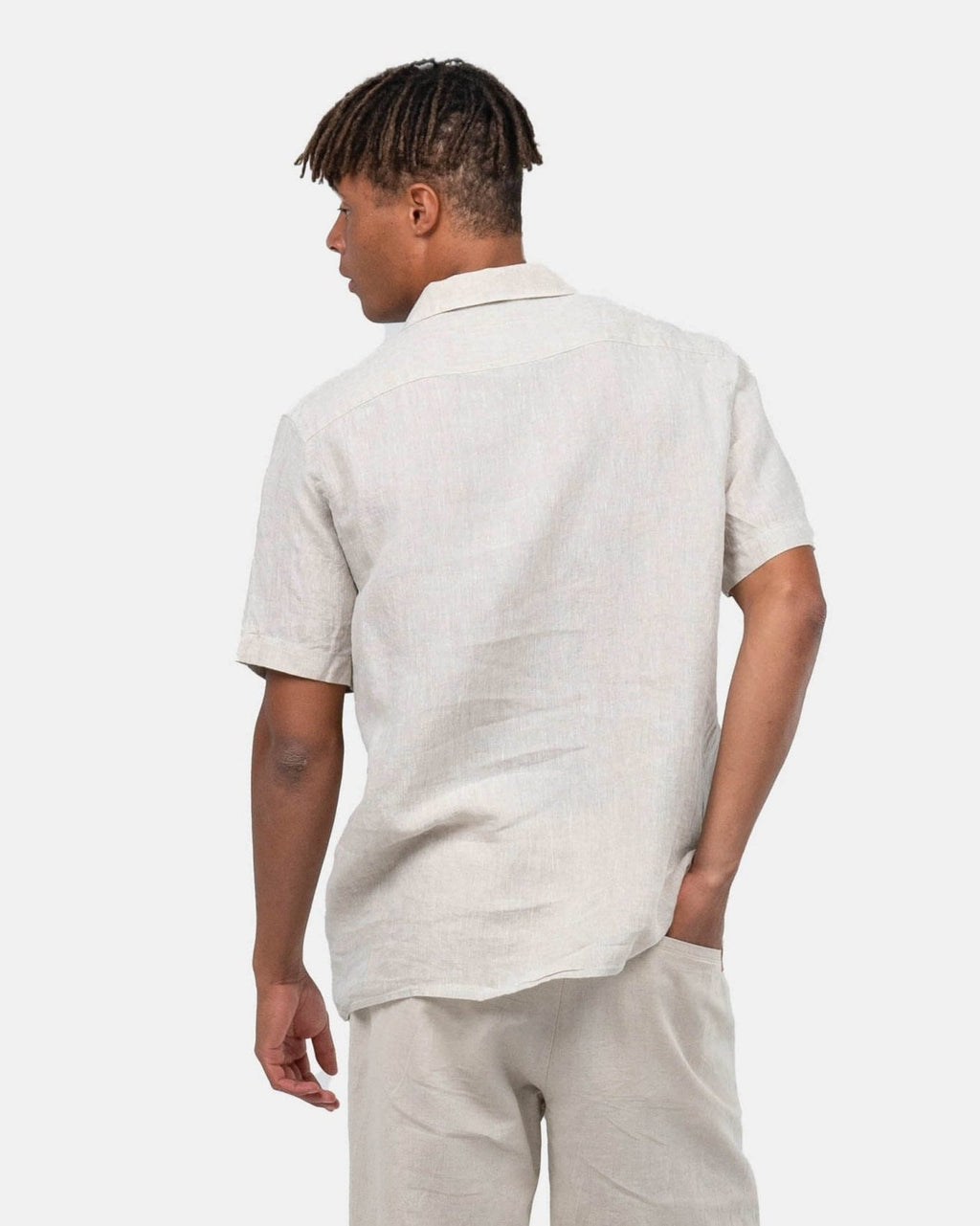 Kortærmet Hørskjorte Beige