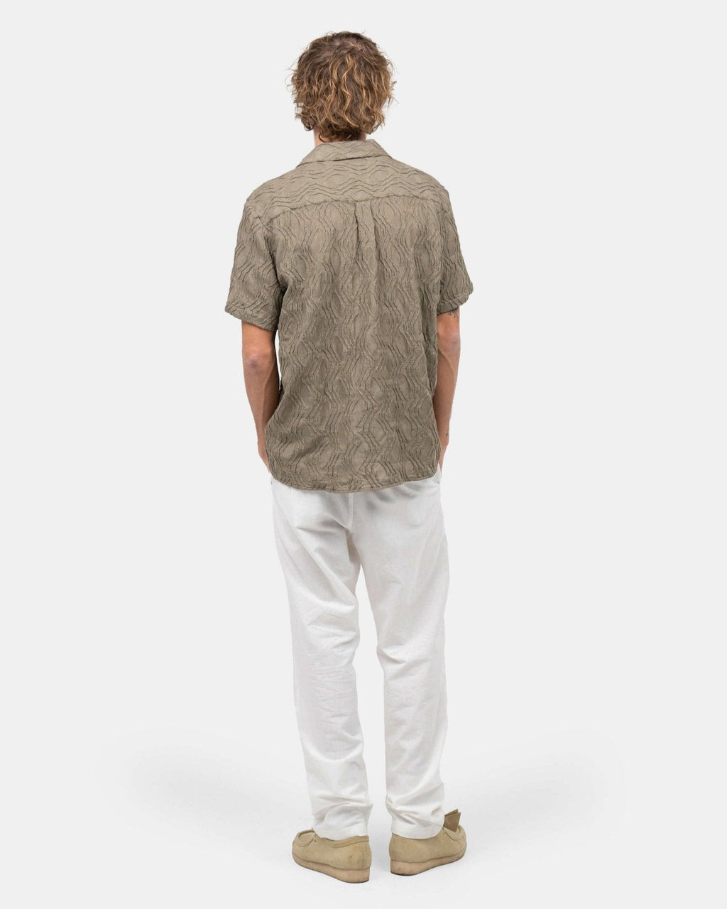 Kortærmet Jacquard Skjorte Army