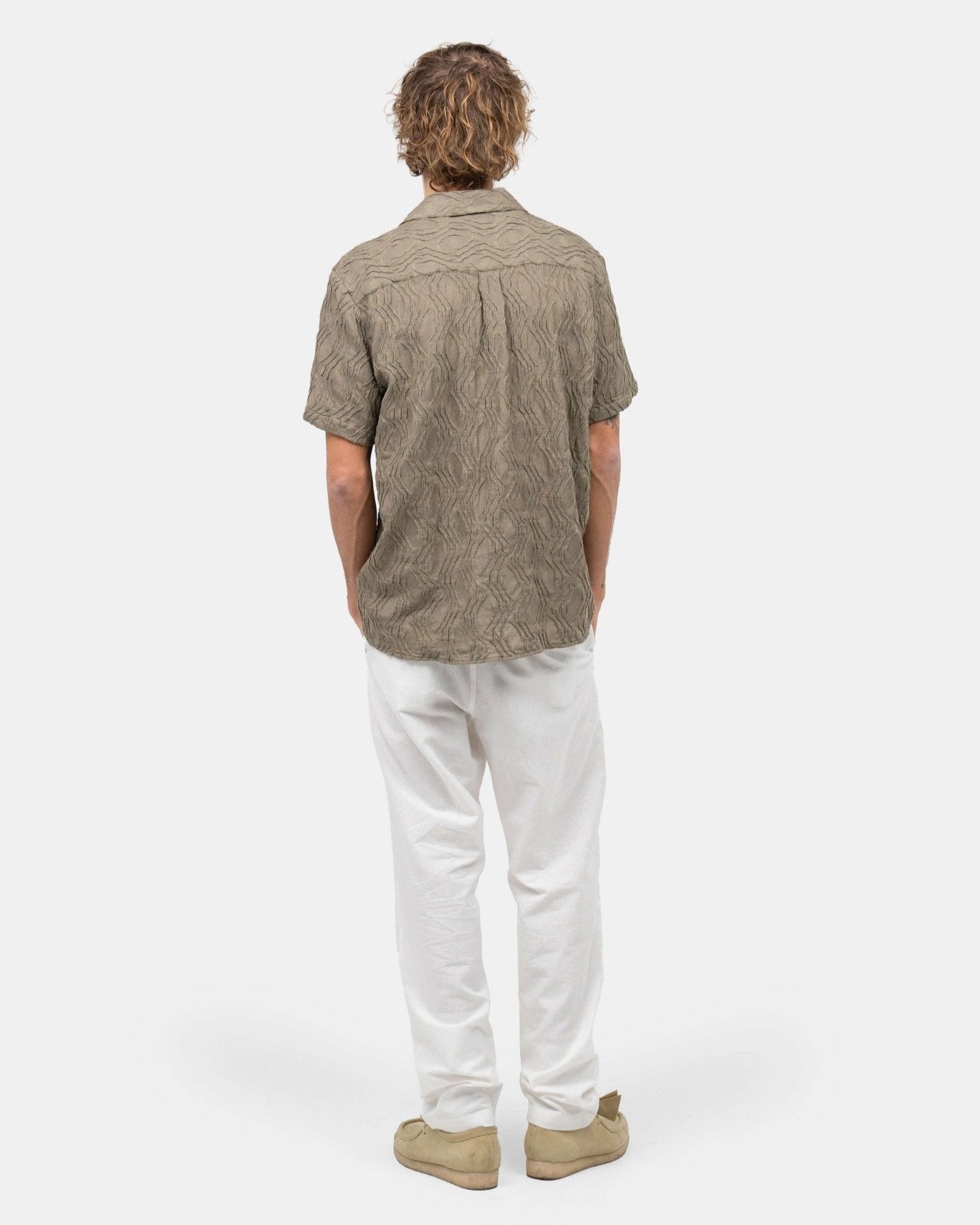 Kortærmet Jacquard Skjorte Army