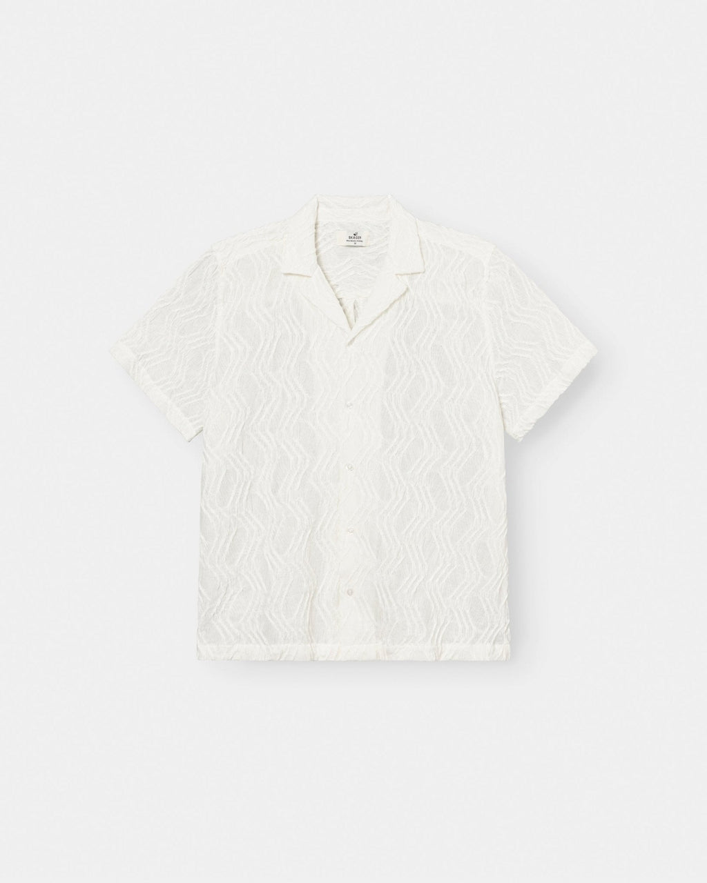Kortærmet Jacquard Skjorte Cremehvid