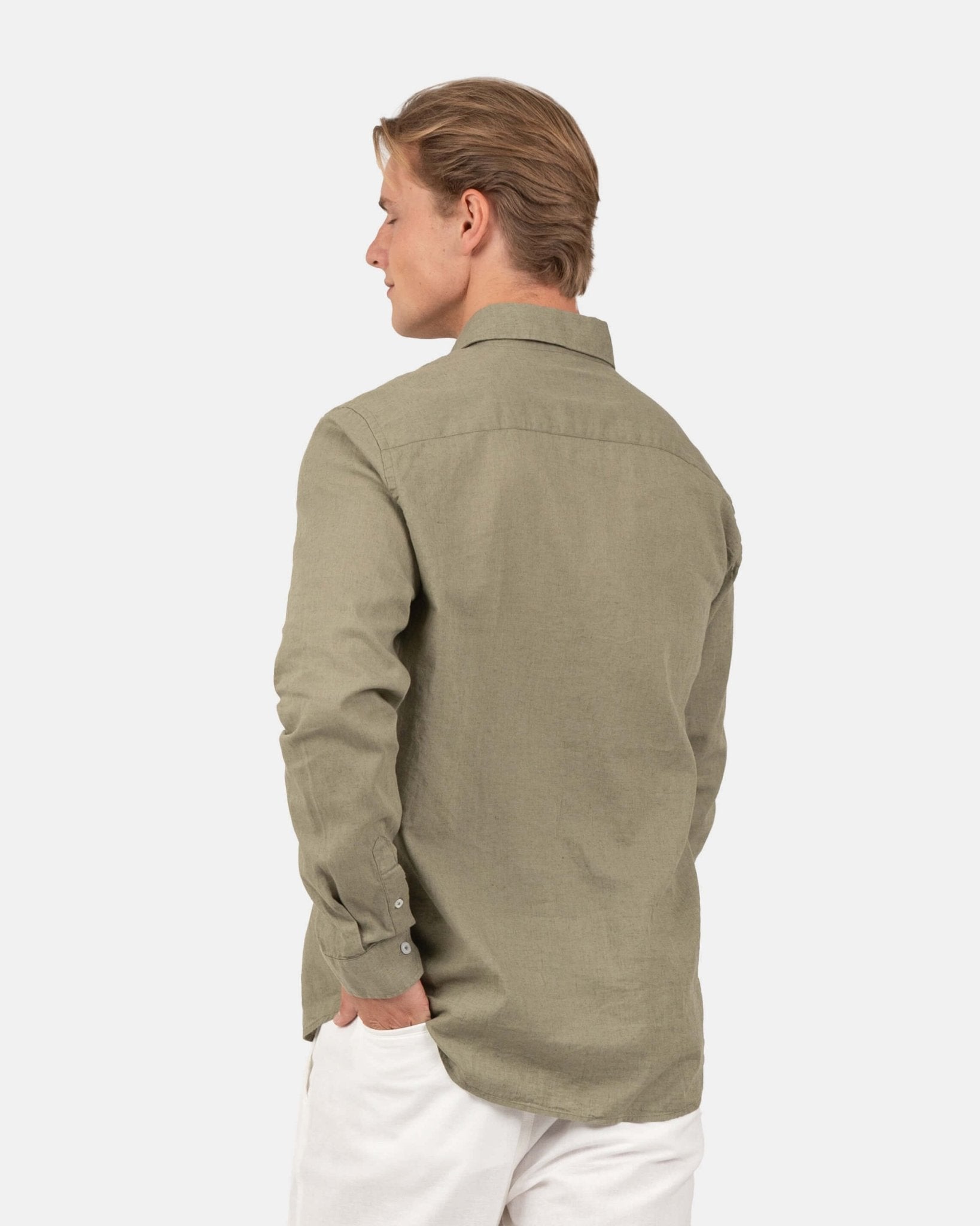 Langærmet Hørskjorte Army