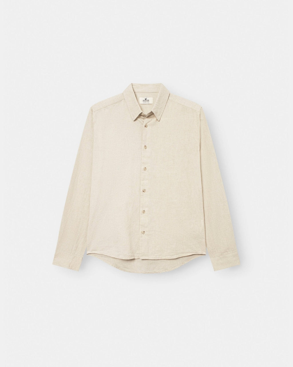 Langærmet Hørskjorte Beige
