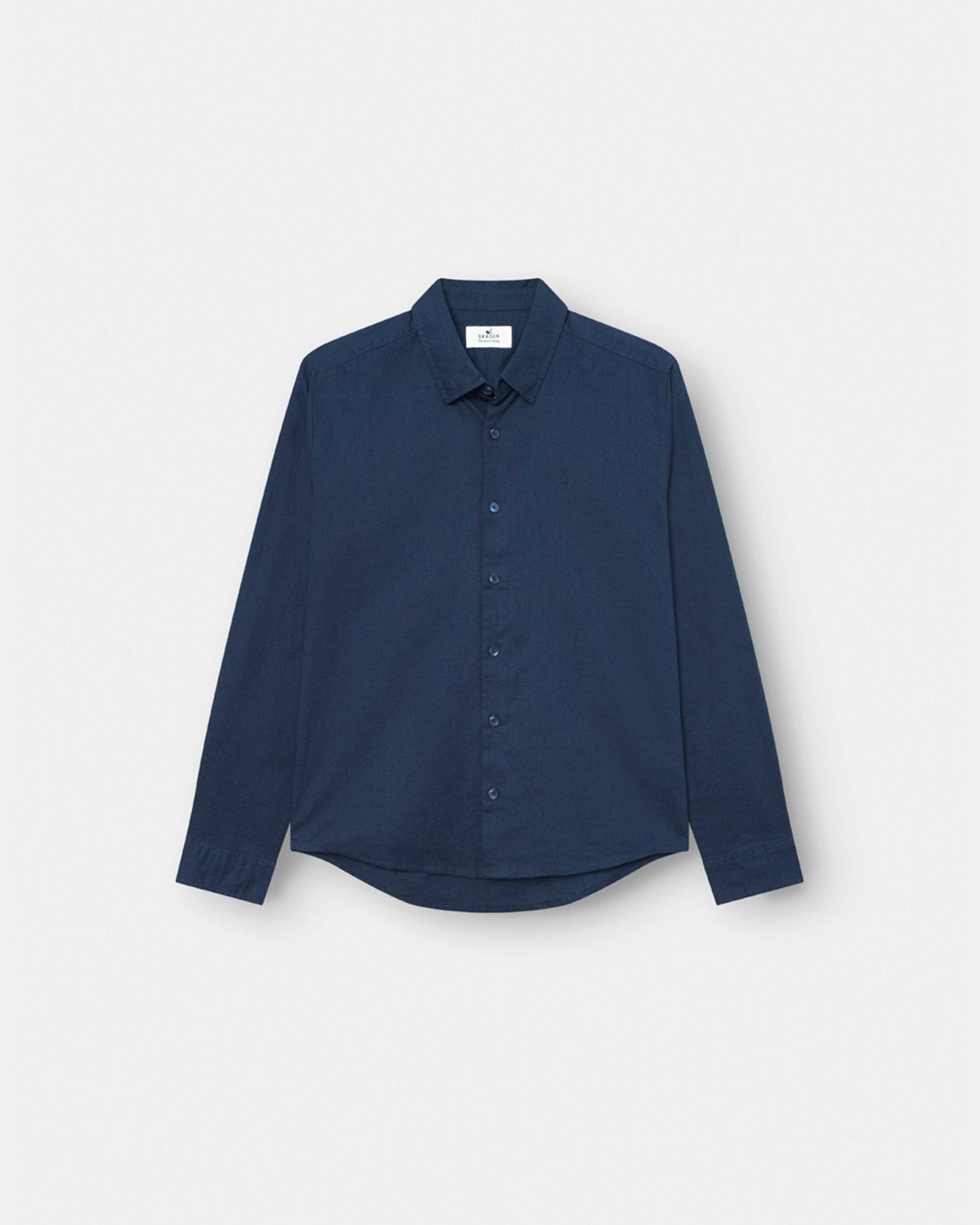 Langærmet Hørskjorte Navy