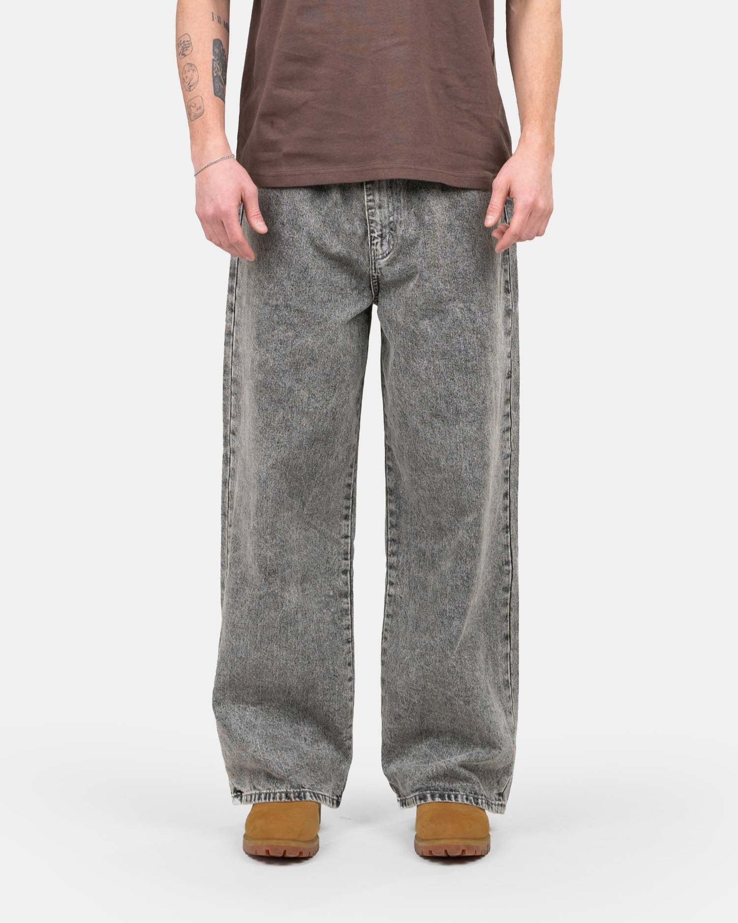 Extra baggy Denim Jeans Washed Grey